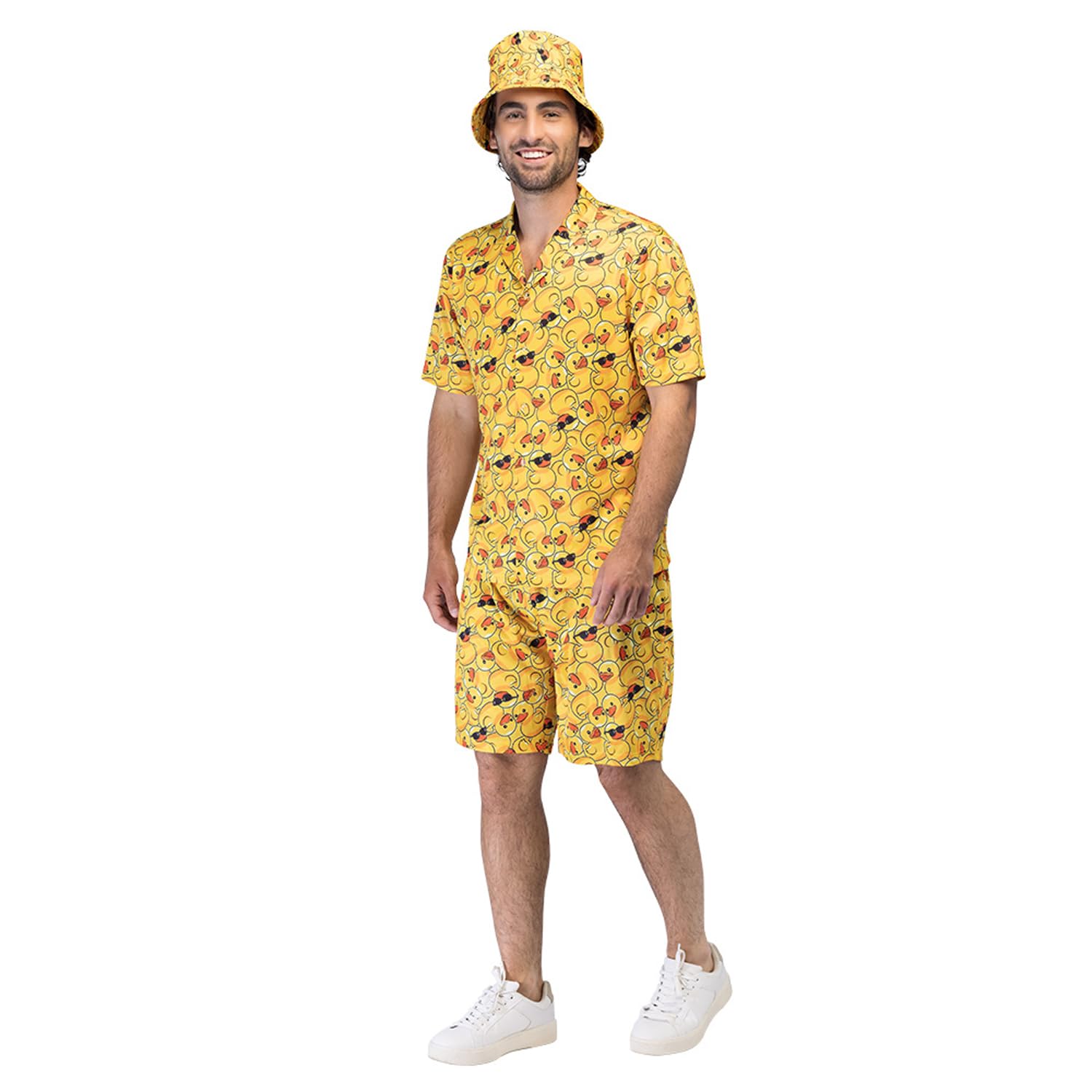 Boland - Lucky Duck Costume for Men, Costume Set with Trousers, Shirt and Hat for Carnival, Festival and Theme Party, Bath Duck