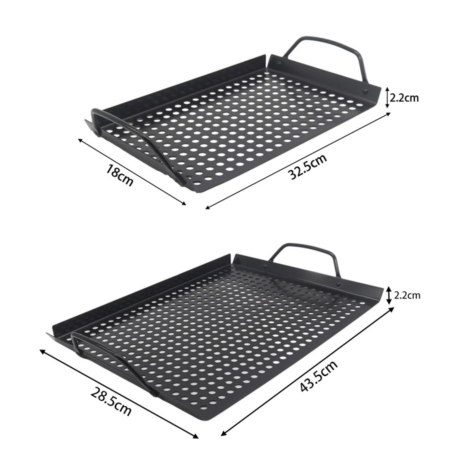 Plaque de barbecue avec trous pour ustensiles de cuisine en intérieur et extérieur 43,4 x 28,3 x 2,2 cm