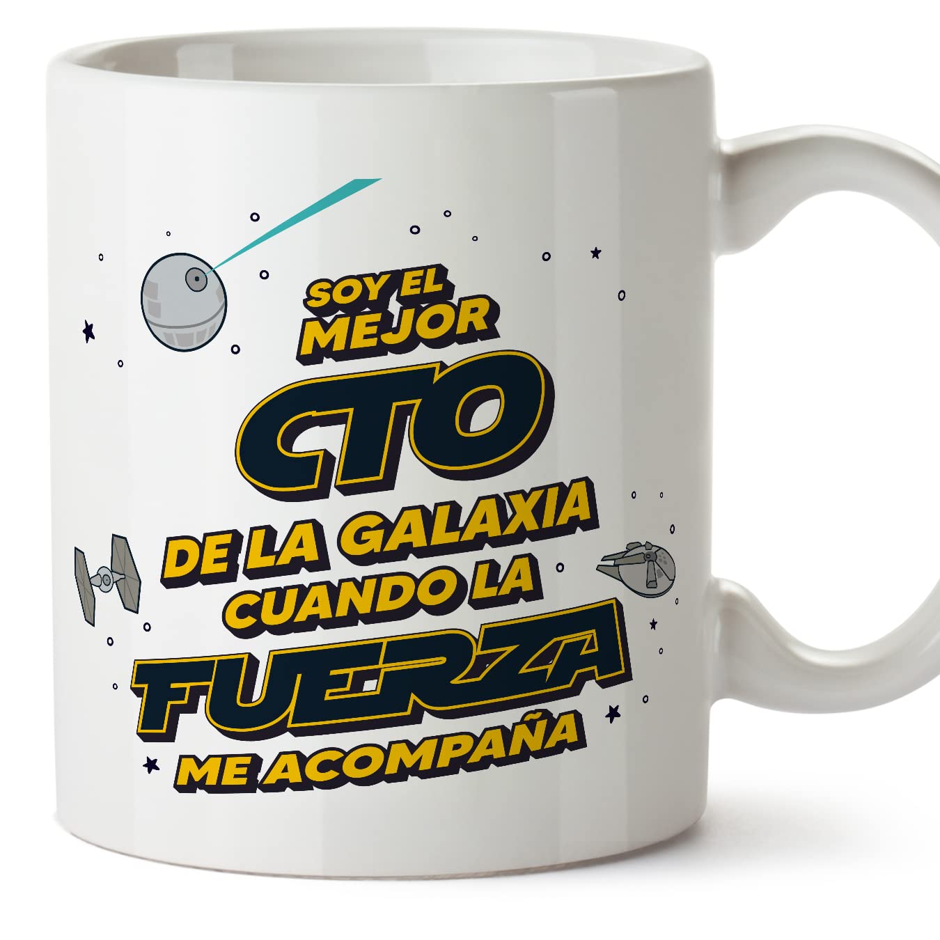 MUGFFINS Tazas para JEFE hombre - En Español - Mejor de la Galaxia Cuando Fuerza me Acompaña - 11 oz / 330 ml - Regalo original y divertido — view 510
