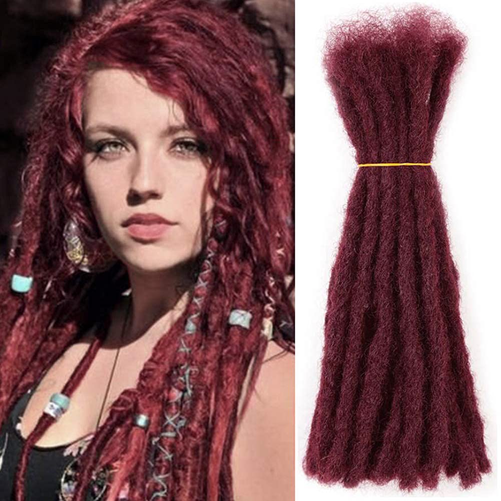 Amazon.com : 10" Human Hair Dreadlocks Extensions Full Handmade 99J#  Burgundy Crochet Loc Human Hair Extensions Blonde Dread Lock Human Hair  Bundles 20 Stands 70g : Beauty & Personal Care
