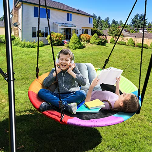 image for Trekassy 440lbs Swing Set with 40 Inch Saucer Tree Swing and Heavy Dut