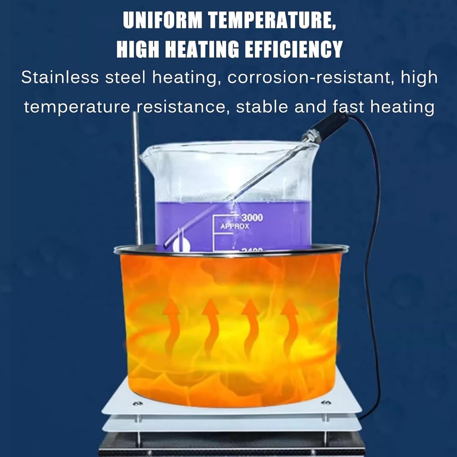 Agitador magnético, Mezclador magnético, agitador magnético con calefacción - Baño de Agua y Aceite Digital de 3 L con Control de Temperatura de 5 a 300 ℃ y Ajuste de Velocidad de 2450 RPM p