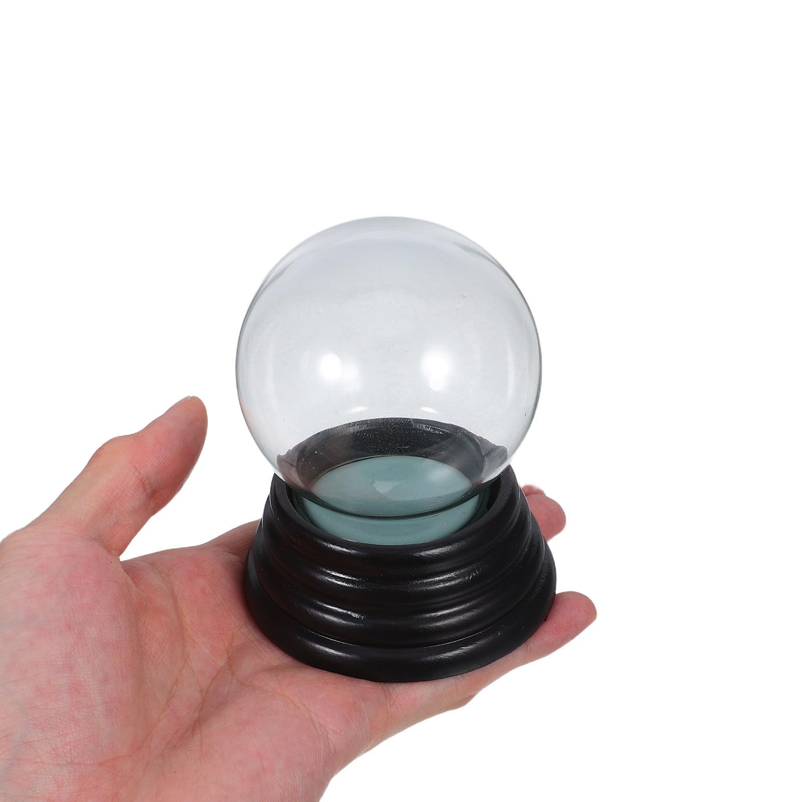 TOYANDONA 3 Piezas Bola de Nieve Transparente de Vidrio, Alta Definición, | Decoración Versátil y Reutilizable, Diseño Adaptable, para Cumpleaños, Restaurantes y Navidad, Color Negro