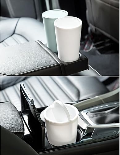 Miniatura 5 de Bote de basura para automóvil con tapa, mini a prueba de fugas en el portavasos del automóvil, 13.5 fl oz, accesorios para el interior del