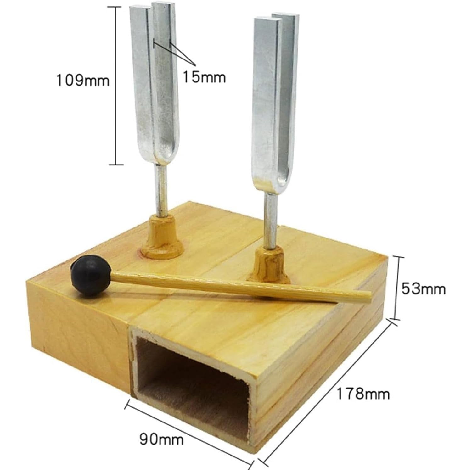 Diapason didattico a risonanza del Battente a 440 Hz Diapason a risonanza di Gruppo Diapason a risonanza di propagazione del Suono Diapason a risonanza con Scatola di risonanza in Legno
