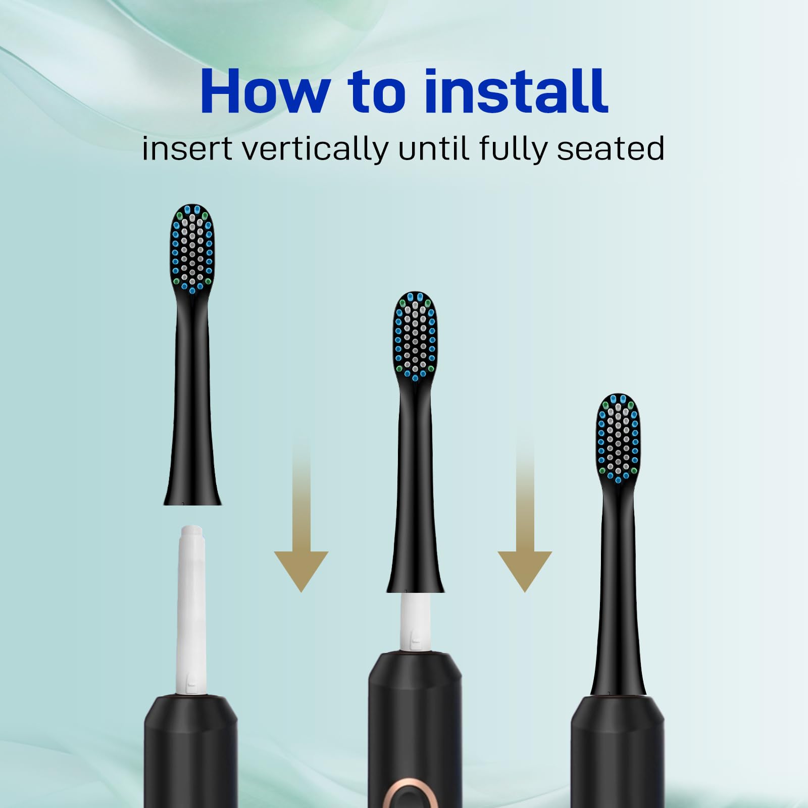 Cabezales de repuesto para cepillo de dientes eléctrico Rtauys M5 Sonic, 10 unidades, color negro