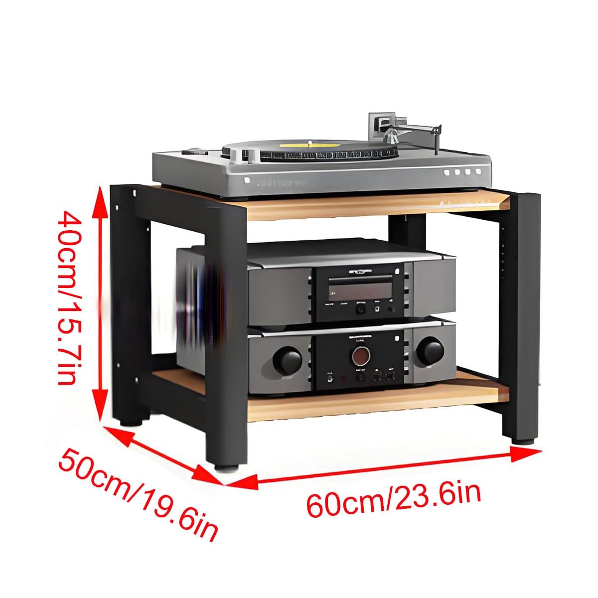 HiFi Rack 2/3/4/5 niveles o Video Fur - Soporte AV multicapa para sistemas Ste, tocadiscos, sala de estar y gabinete de estudio (Bei, 100 cm de altura)
