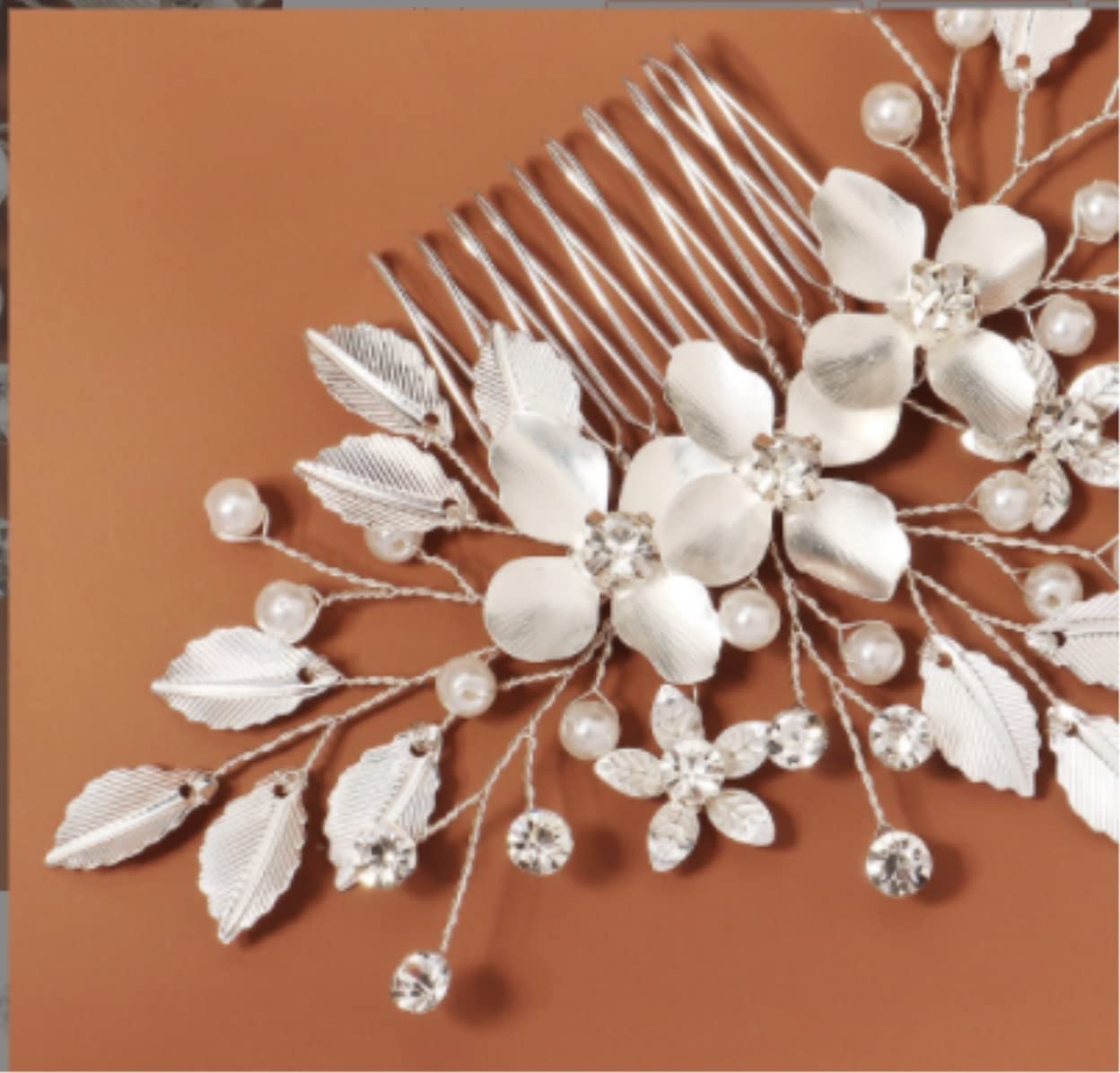 Ślubne Spinki do Włosów, Boczny grzebień do włosów Crystal Diamond Decor Plastikowy grzebień boczny do włosów z grzebieniem 7 zębów Grzebień do włosów Biżuteria ślubna