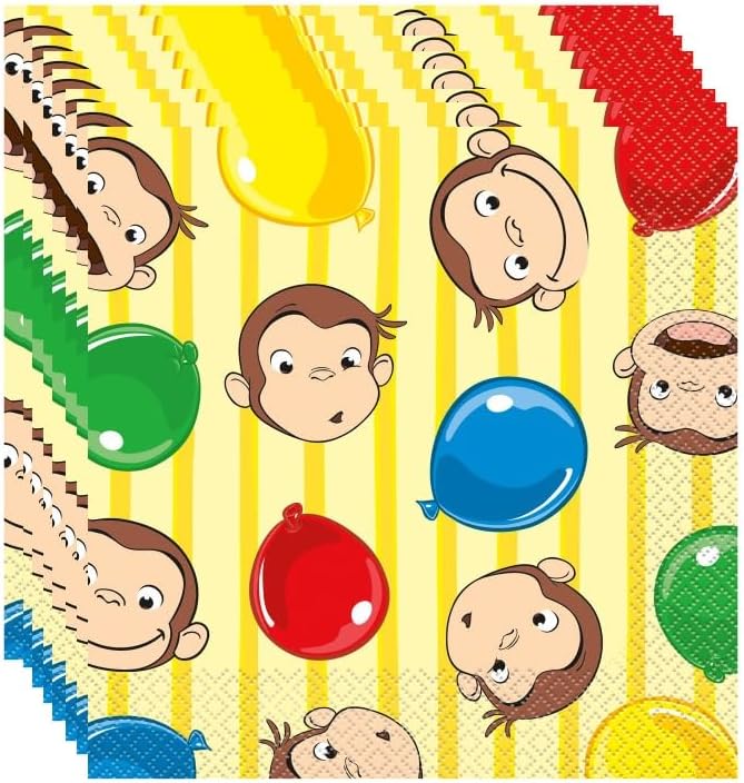 Curious George Birthday Party Supplies Bundle includes 48 Party Paper Napkins image 4