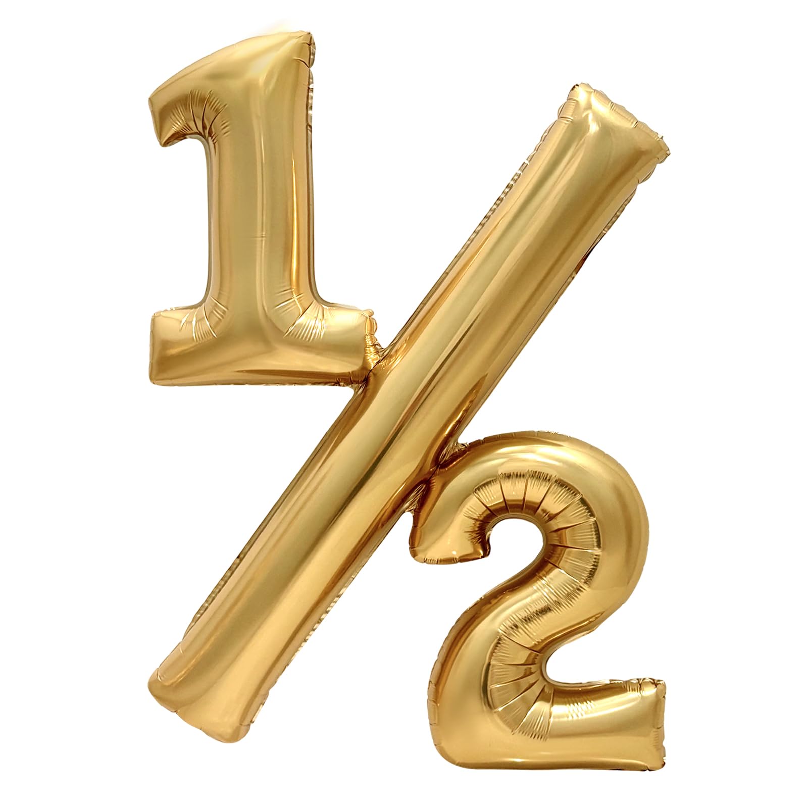 Photo 1 of Gold 1/2 Birthday Balloon 32 Inch Champagne Foil Number Balloon for Baby Half Birthday Decorations 6 Month Milestone Photoshoot Props