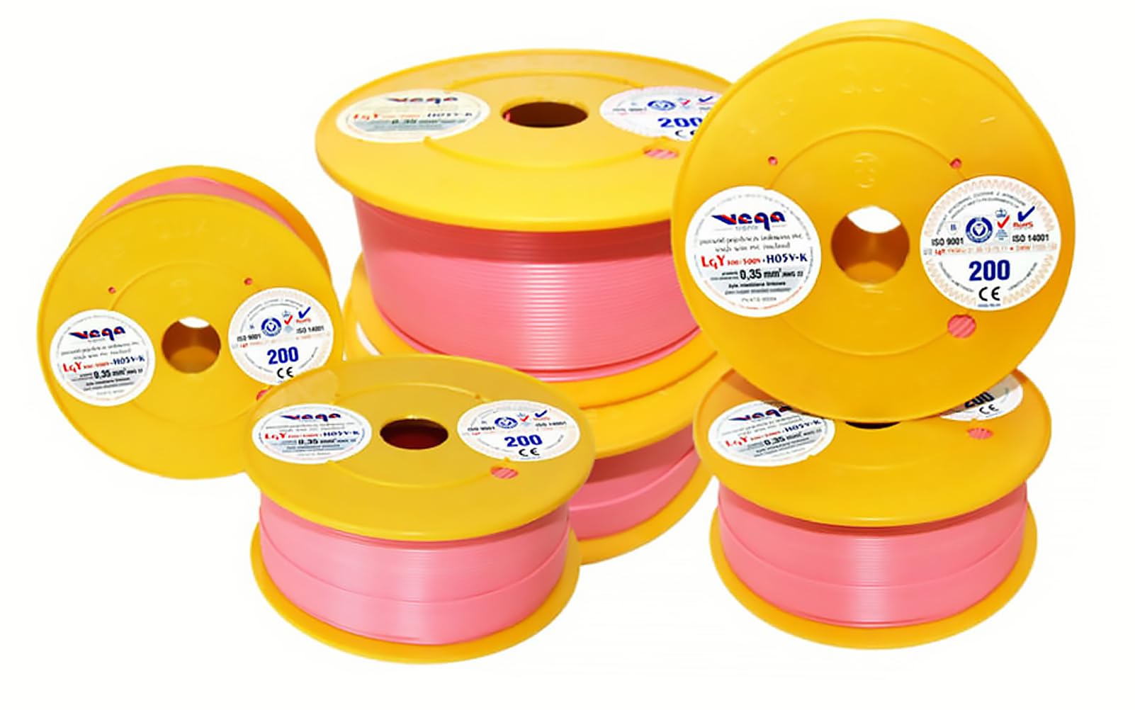 Przewód pojedynczy LGY/ H05V- K 0,35 mm2 200 m Kolor: różowy