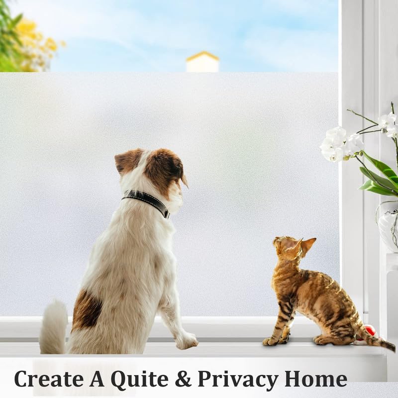 Image of Window Glass Film for Privacy, Self Adhesive Window Sticker, Glass Frosting Film | 24 X 200 Inchs