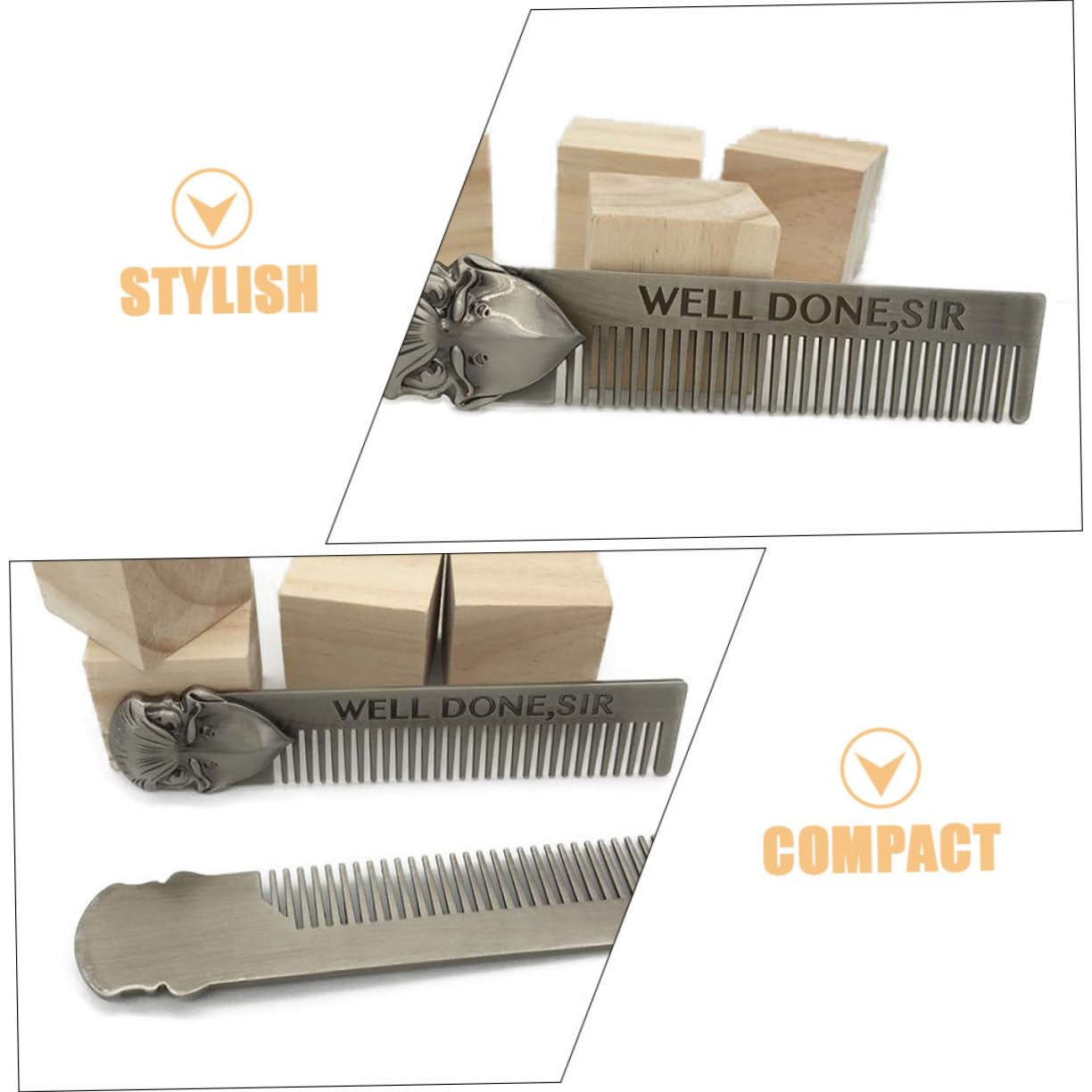 Didiseaon 3 Piezas peine para barba cuidado personal hair care haircare herramienta peine de pelo de metal s anticaspa modelado modelo pequeño fino hombre Acero inoxidable