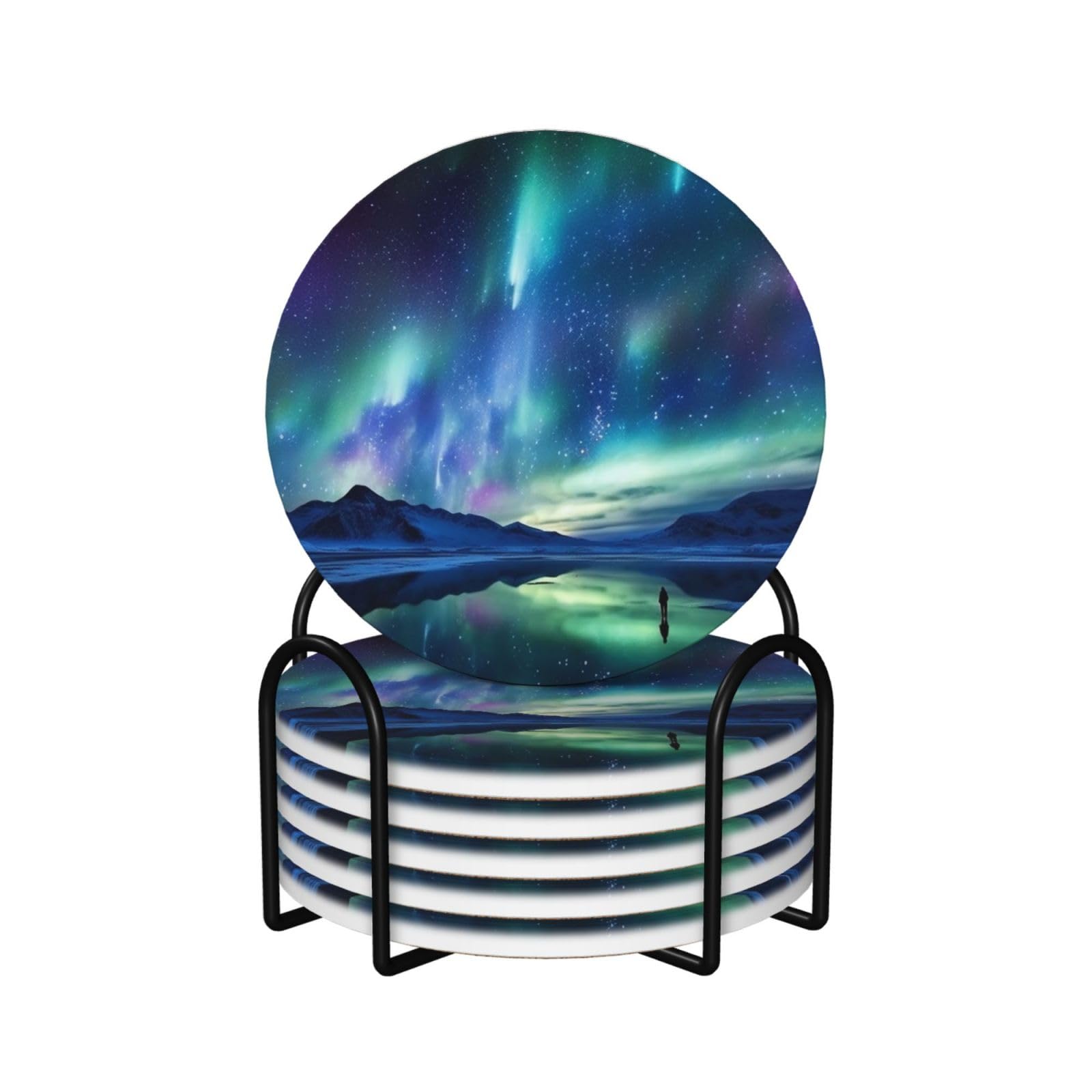 Cadeaux de pendaison de crémaillère : lot de 6 dessous de verre en céramique absorbants