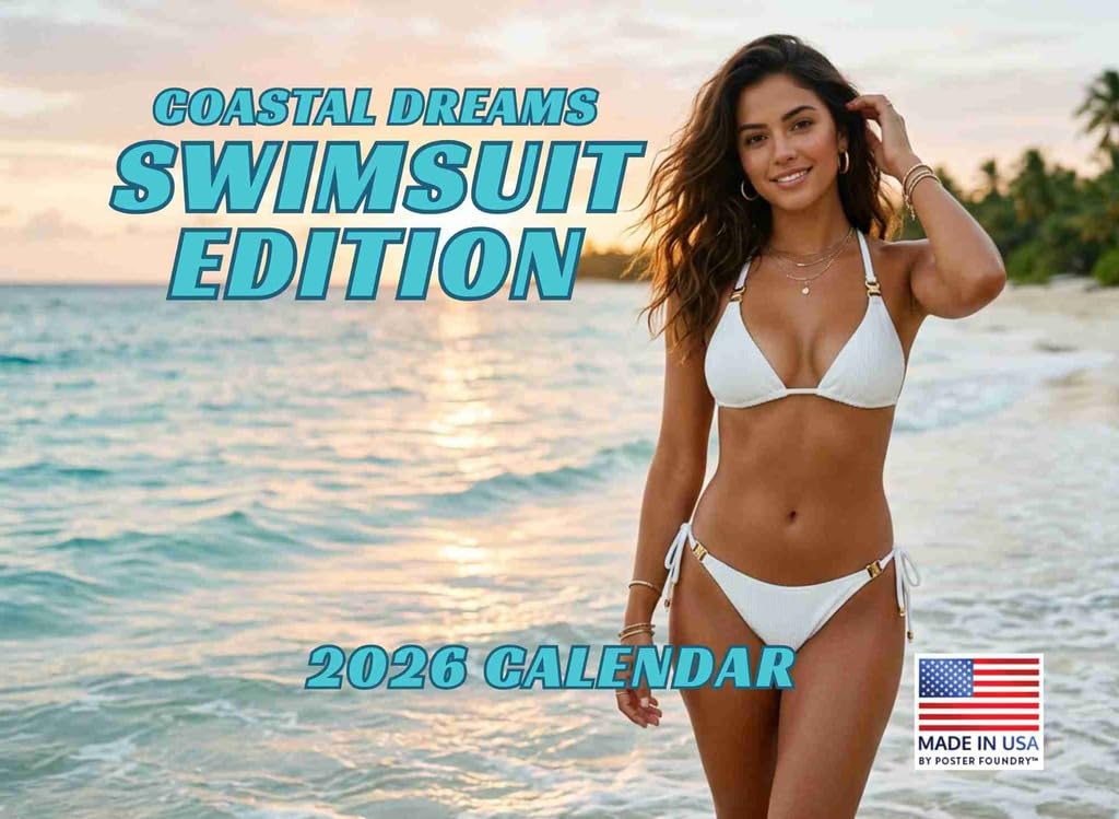 Coastal Dreams Swimsuit Calendar 2027 Sexy Bikini Women Monthly Wall 12 Month