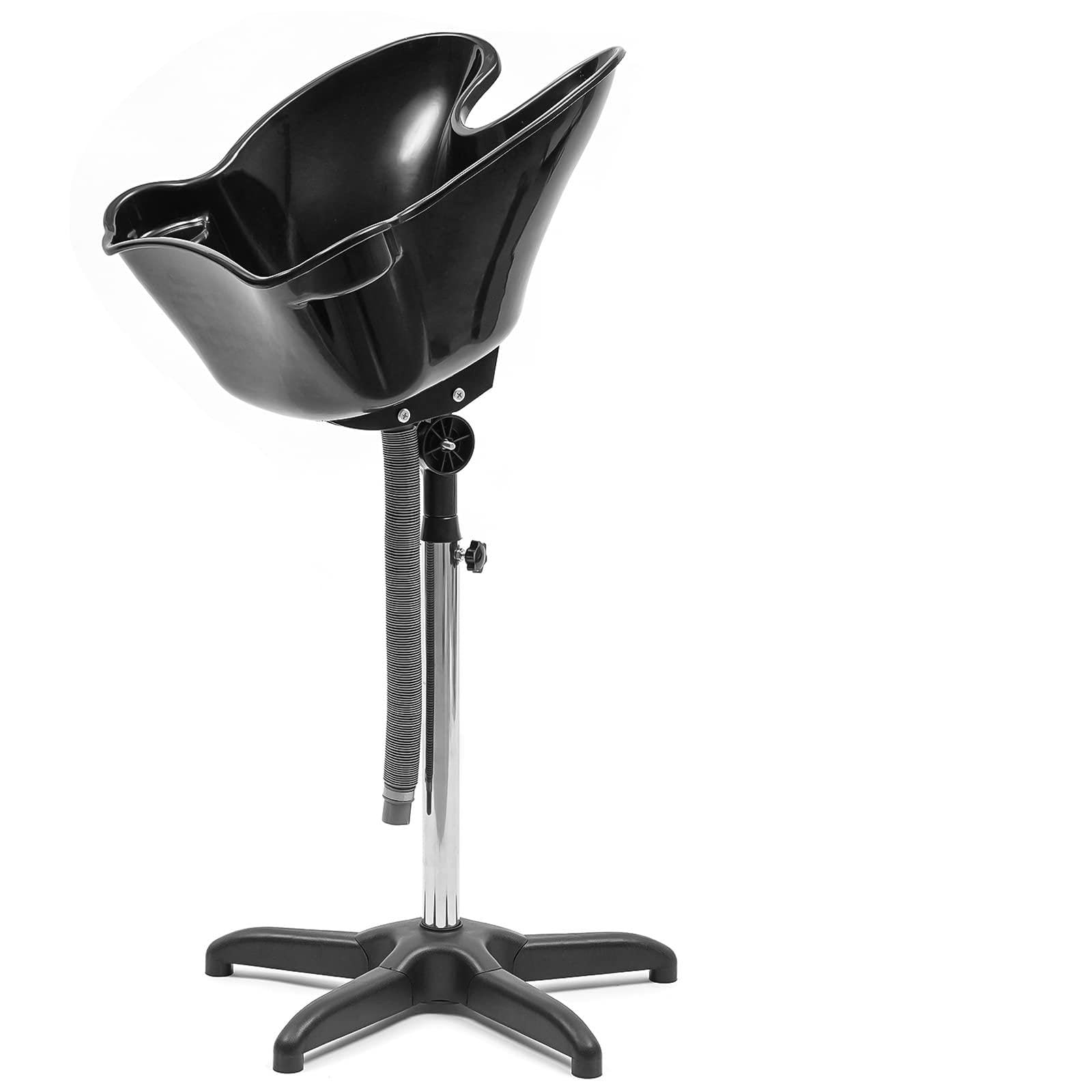 Mobiles Haarwaschbecken Friseurwaschbecken Höhenverstellbar Tragbar 94-122cm mit 180° Neigbarer Schüssel & Ablaufschlauch für Friseursalons, Beauty-Spas, Haarstudios usw