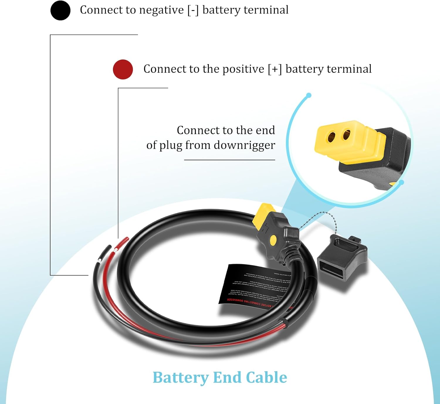 1903017 3-Foot Battery End Cable & 3393202 Downrigger Power Cable Motor Side Cable for Cannon Electric Downriggers 2008 or Later