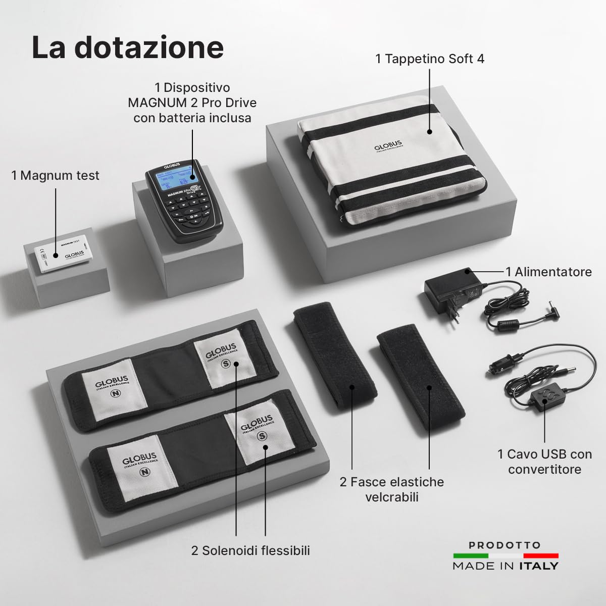 GLOBUS | Magnum 2 Pro Drive, Magnetoterapia Domiciliare con Batteria Ricaricabile, 41 Programmi per il Trattamento delle Patologie Osteoarticolari più Comuni, Riduce Infiammazione e Dolore