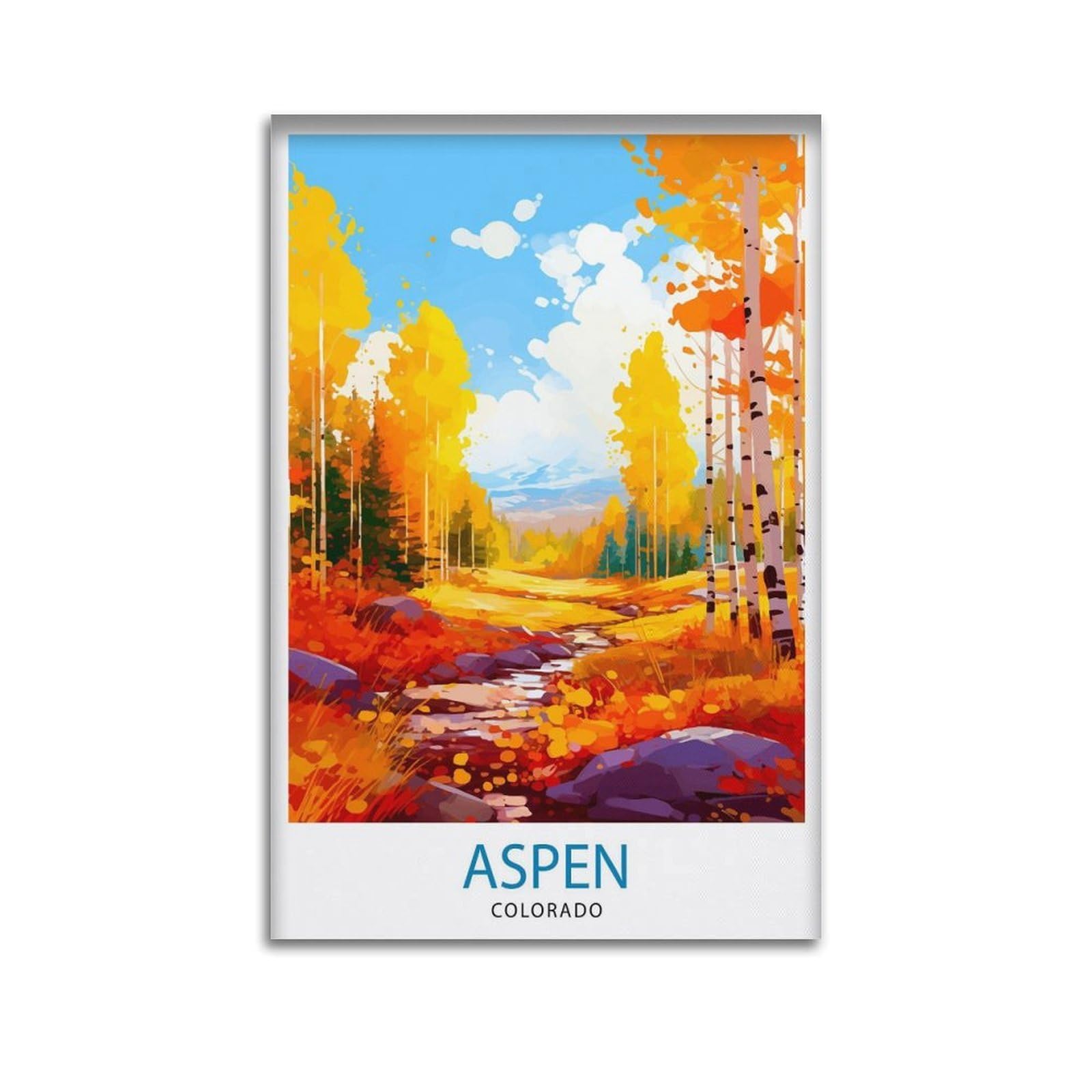 xiaoxiaoshen Aspen Colorado Travel1 Canvas Poster Wall Art Prints Room Aesthetic Murals Bedroom And Living Decorations 24x36inch(60x90cm)