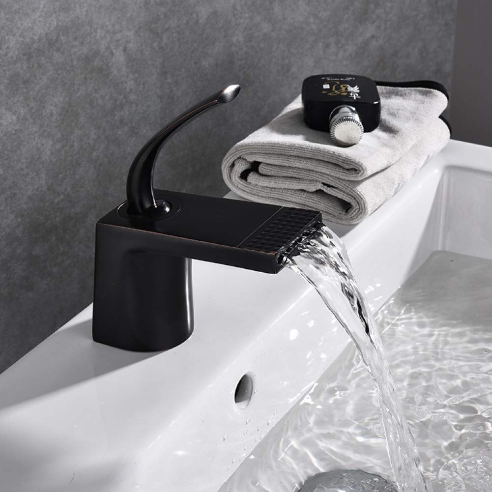 Kitchen Taps Basin Faucet Brass Brushed Nickel Waterfall Bathroom Mixer Single Hole Tap Deck Mounted
