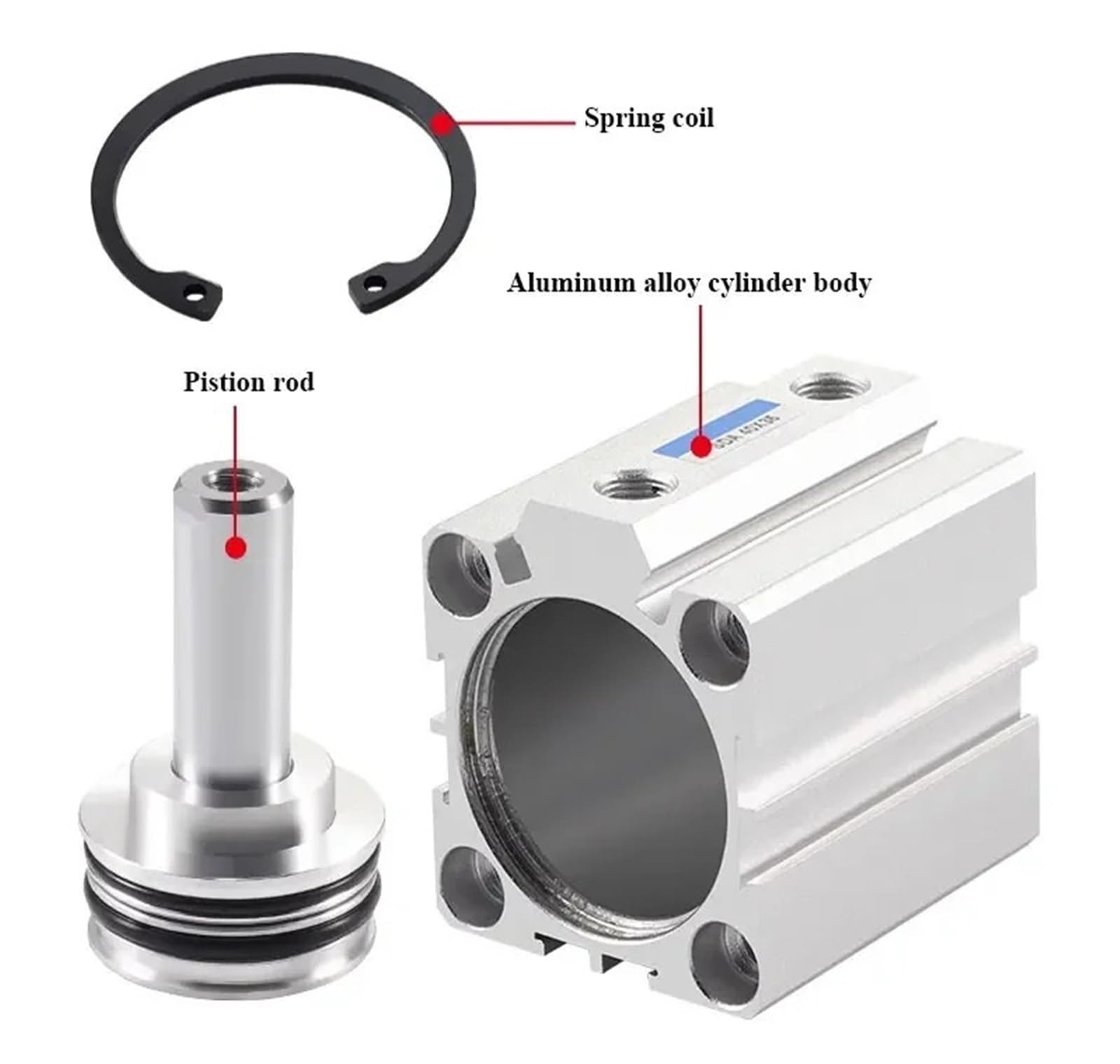 Pneumatischer Kompaktzylinder 12 16 20 25 32 40 50 63 80 mm Bohrung 5-50 Hub Doppeltwirkender Luftzylinder Mit schneller Reaktion und flexibler Steuerung(Stroke 10mm,Bore 63mm)