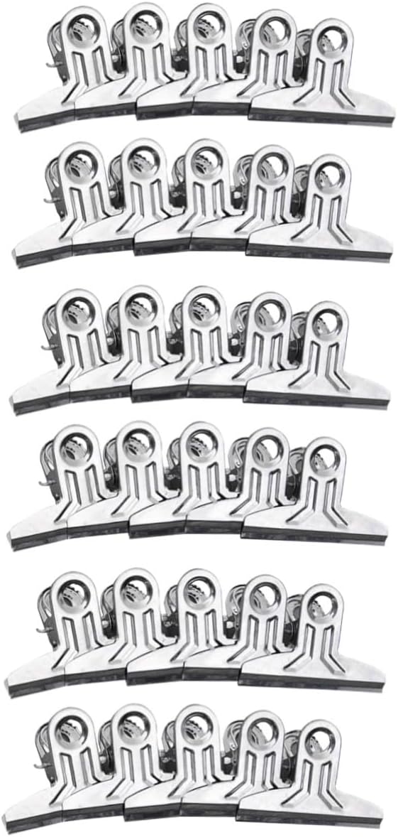 DOITOOL 30pcs Stainless Steel Chip Bag Clips for Food Storage Air Tight Seal Clips for Chips Bread Snacks and More for Easy Handling