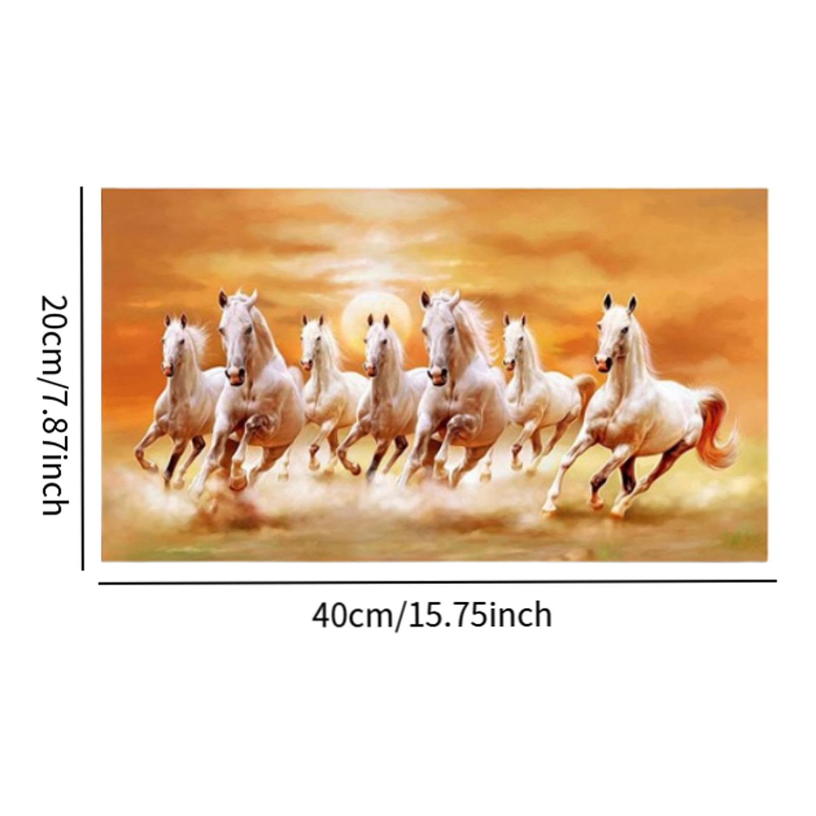 Amazon.co.jp: 7頭の馬の絵キャンバス印刷7馬の馬の絵画壁の装飾