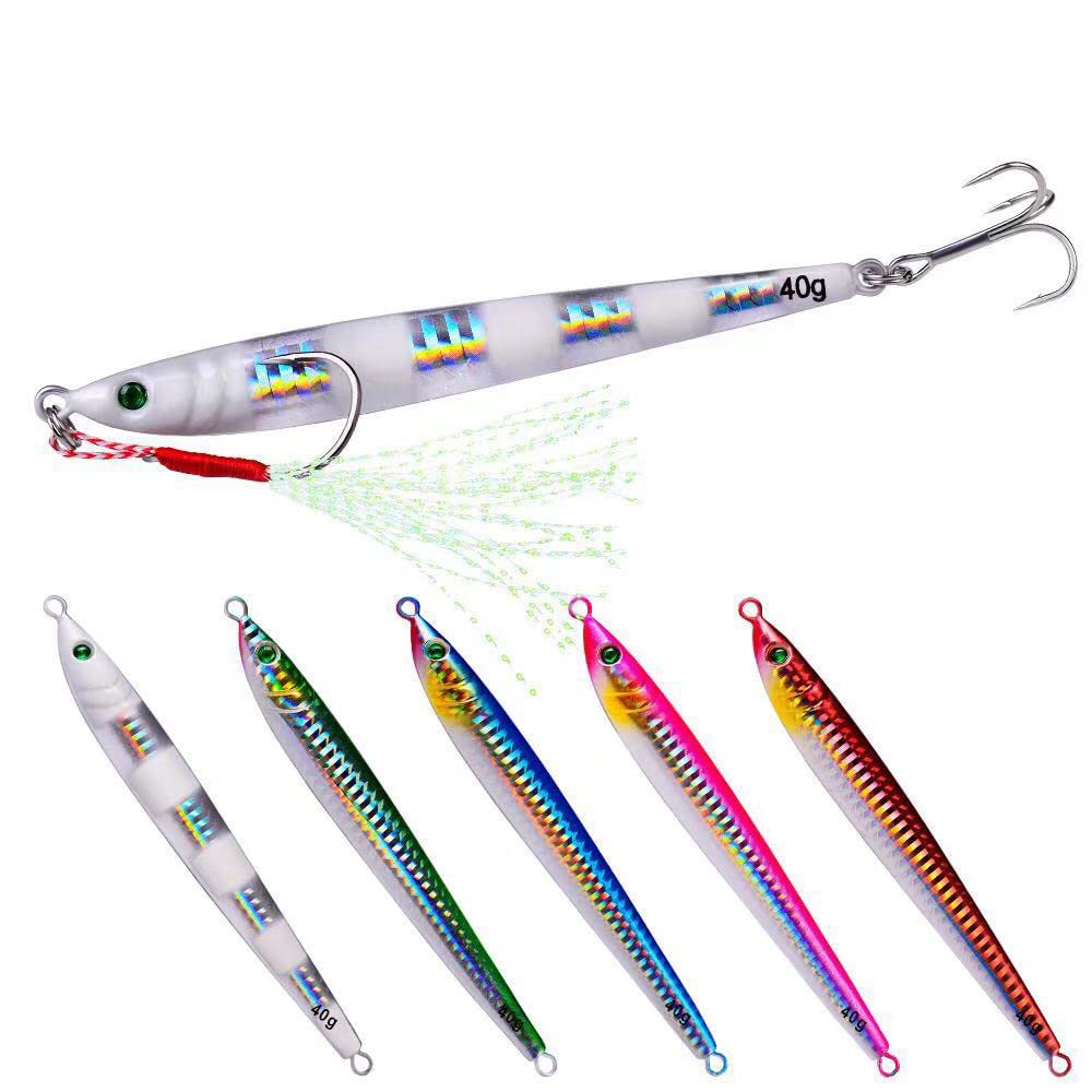 1pc Slow Jig 7g 14g 21g 28g 40g 60g metalowa przynęta jigowa łyżka do jigowania twarda przynęta z haczykami Shore Casting przynęty wędkarskie Tackle