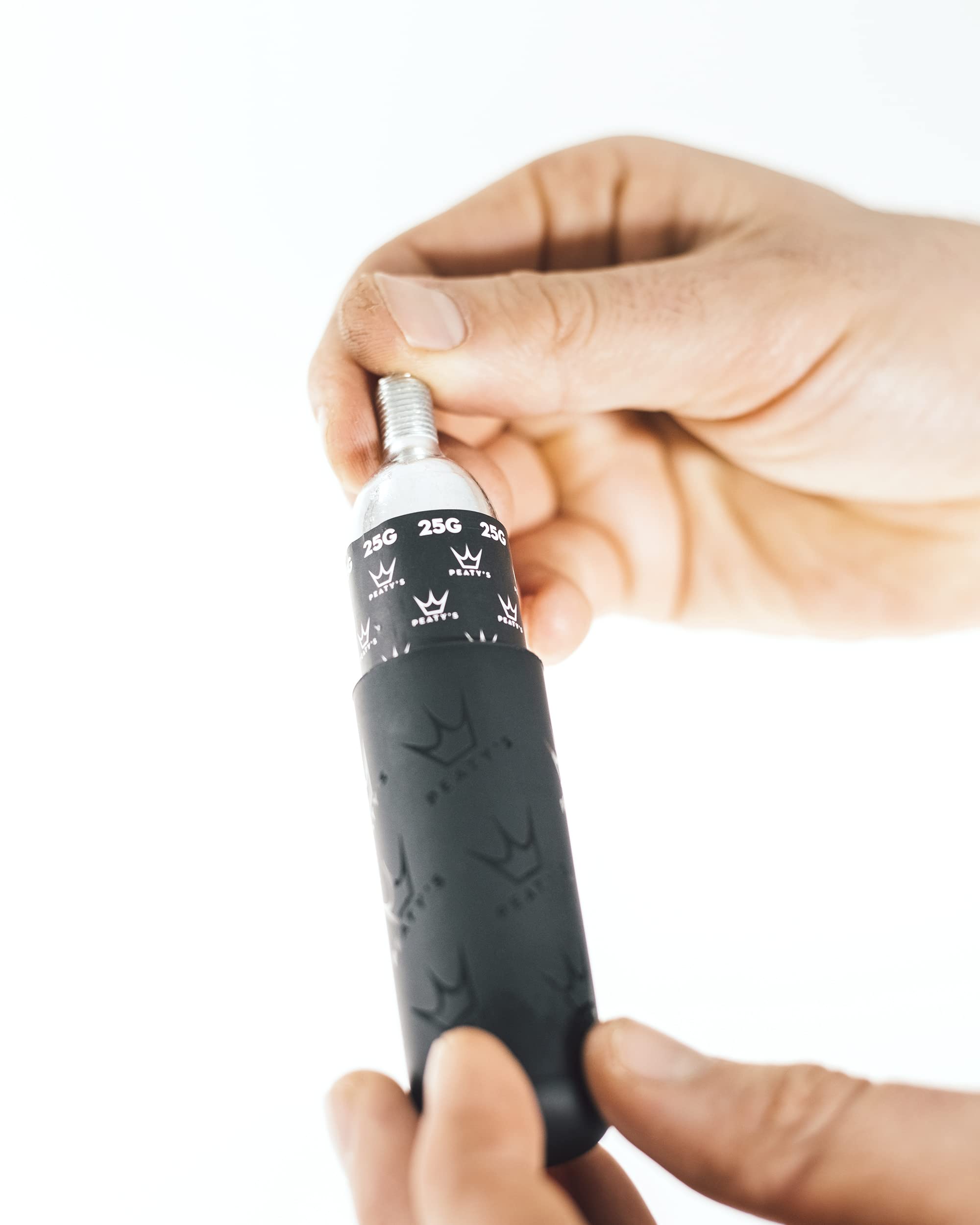 Peaty's Holeshot Recharge Pack - 5 Cartouches CO2 avec Couvercle Antigel pour Pompe à Vélo, Gonfleur CO2 Vélo Couvercle Antigel à Fond Fermé, Efficace Alternative à la Pompe à Air