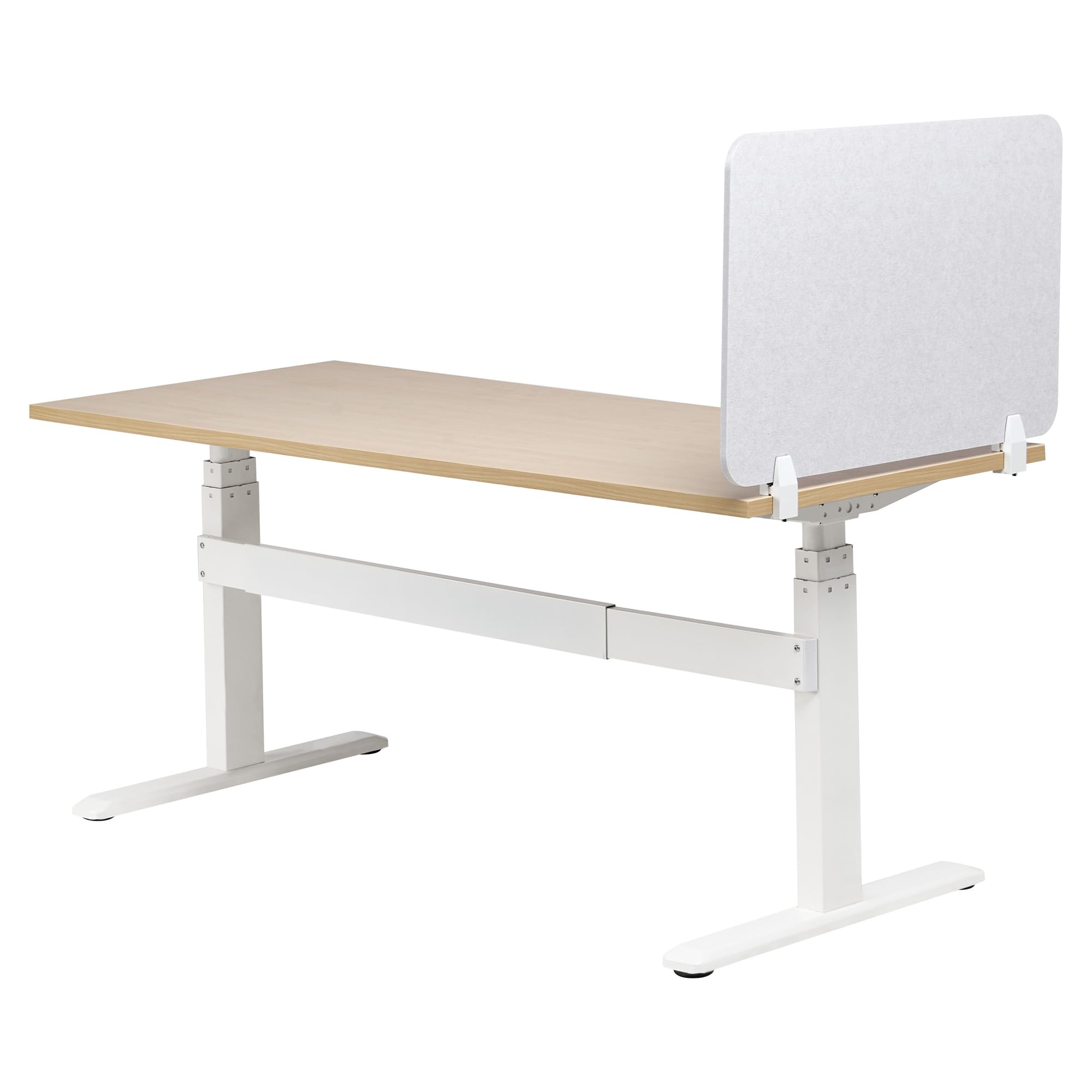 Beliani Schreibtisch Trennwand Akustik Polster cremeweiß 80 x 50 cm Schallschutz Split