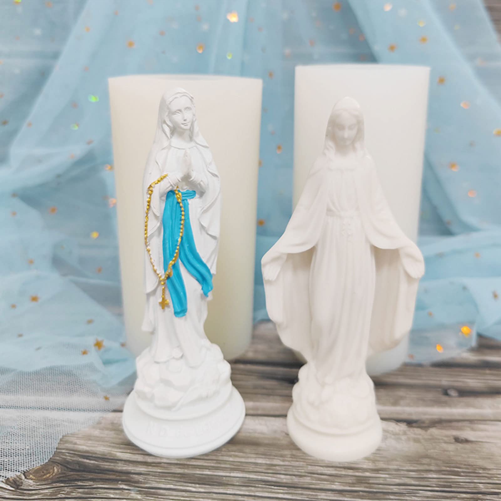 Sugarcraft - Molde de silicona 3D con forma de Virgen María y dibujos animados de silicona de grado alimenticio