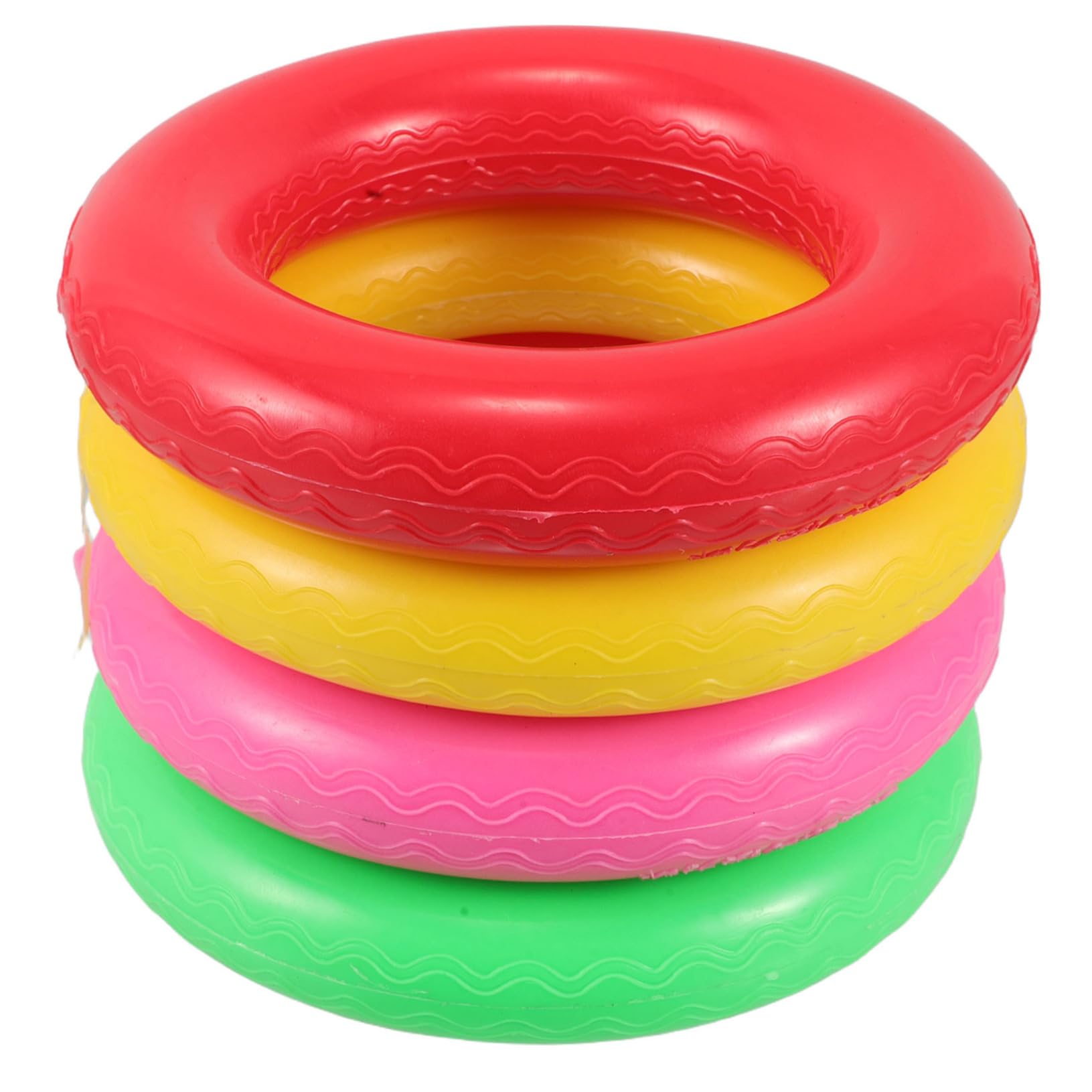 Milisten Anneaux de Lancer Sportif Antidérapants 4 Pièces Rouge Jaune Vert Rose en Matière Douce pour Garçon et Filles, Jeu de Relais Ludique, Coordination et Esprit D’équipe, Intérieur
