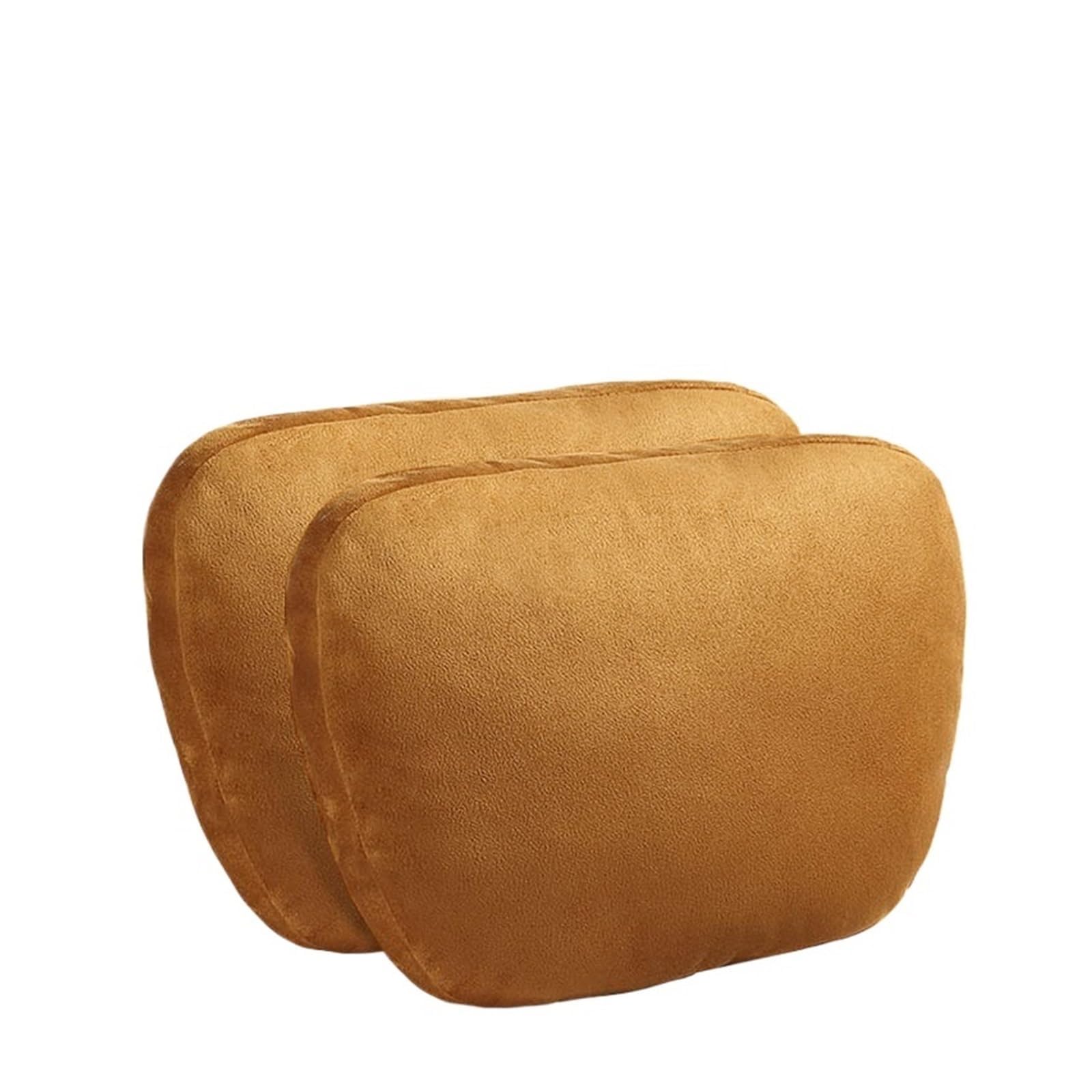 ONEMAJI Car Neck Pillow for Seat Leon Mk3 5F 2013-2019 2018 2017 2016 2015 2014, Ergonomic Cervical Relief Soft Interior Accessory Breathable Headrest Cushion Neck Support Pad,Brown-2pc