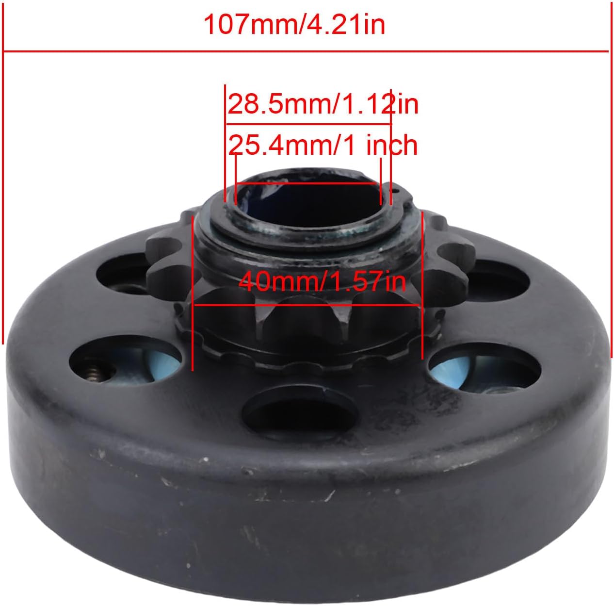 Greensen Go Kart Clutch, 13T 1 Inch Bore High Hardness Wear Proof Steel Centrifugal Clutch, with Tool, for 428 Chain Mini Bike