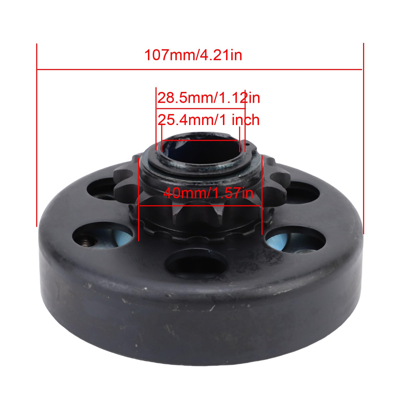 Fliehkraftkupplung 13 Zähne 1 Zoll 25,4 mm Bohrung Go-Kart-Kupplung 428 Kette 2300 U/min 13 PS