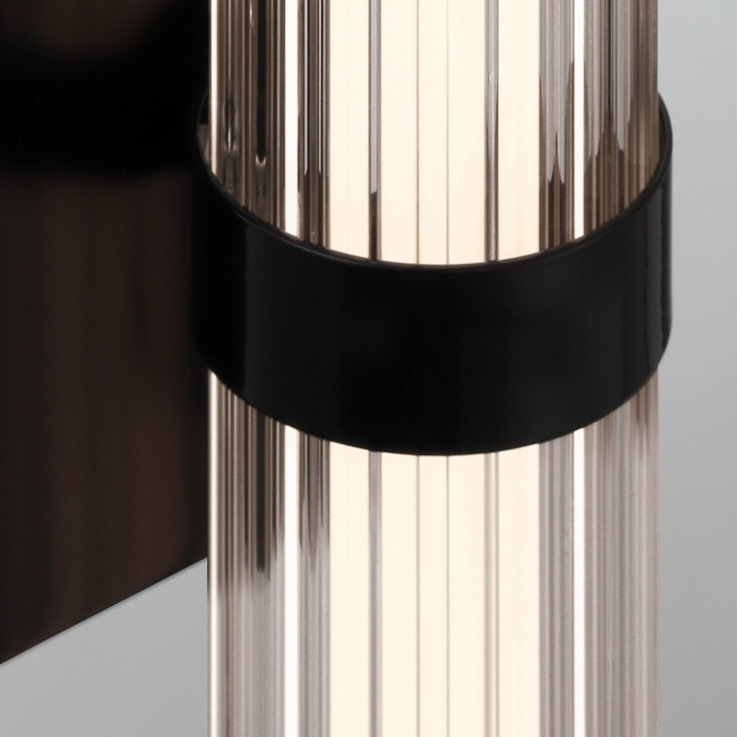Licht-Erlebnisse LED Wandleuchte Bad IP44 35.5 cm hoch Schwarz Glas Metall 3000 K 985 lm Vintage Design Badezimmerleuchte Wandlampe Spiegel
