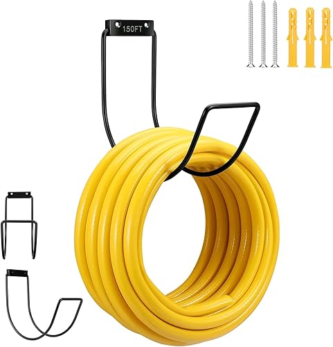 Soporte de pared para manguera de jardín, gancho de manguera resistente para manguera de agua, manguera de bolsillo, manguera flexible, manguera