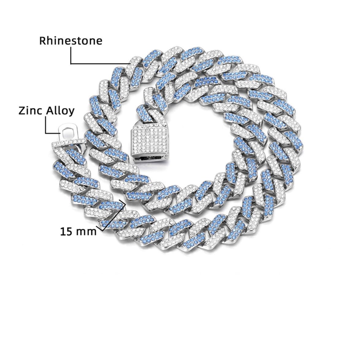 Silver White Dog Chain Collars - Image 4