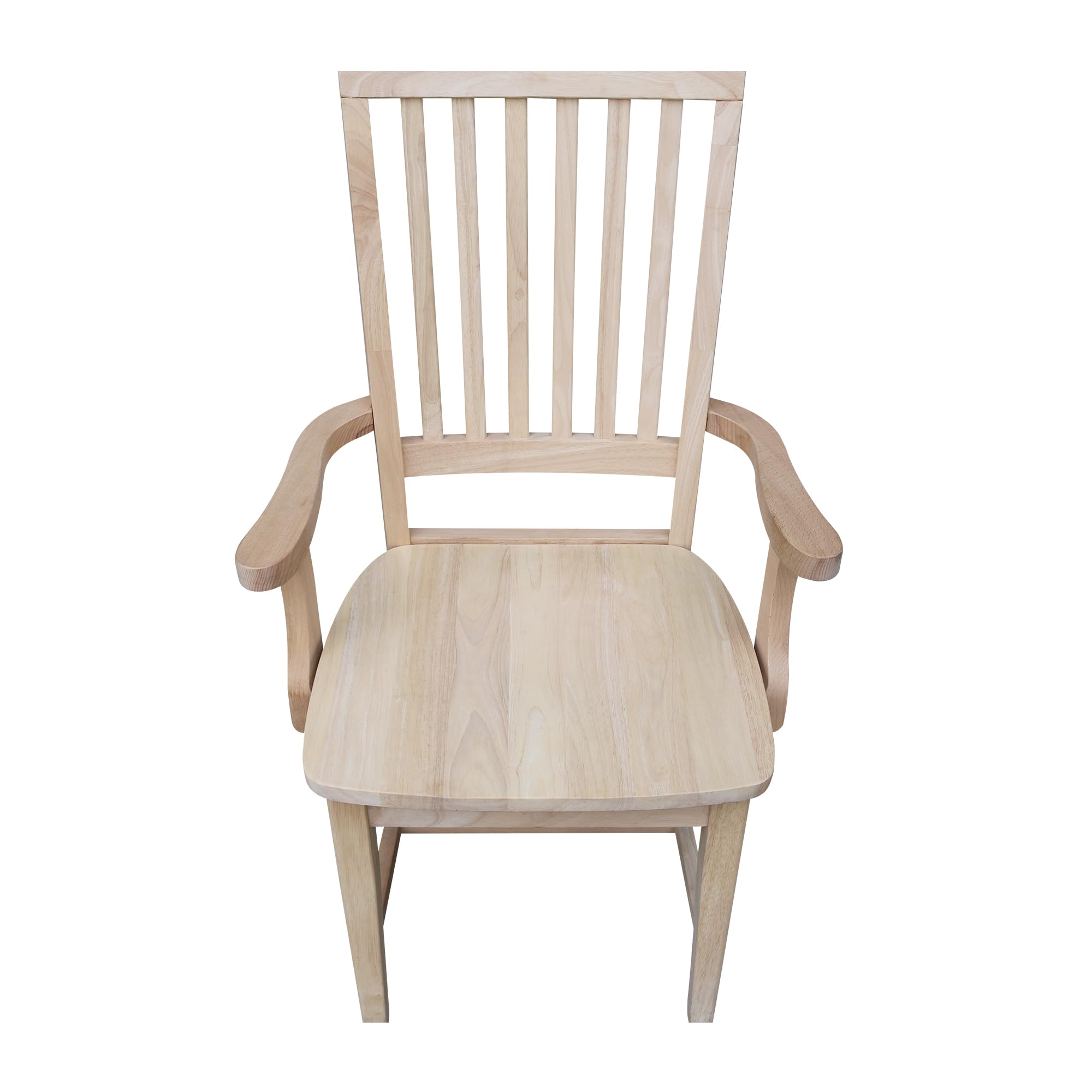 Mission Side Chair with Arms Solid Parawood, construcción de asiento de caja, cocina/comedor, 55.88cmde ancho x 53.34cmde profundidad x 99.06cmH, 225 libras de peso de 7