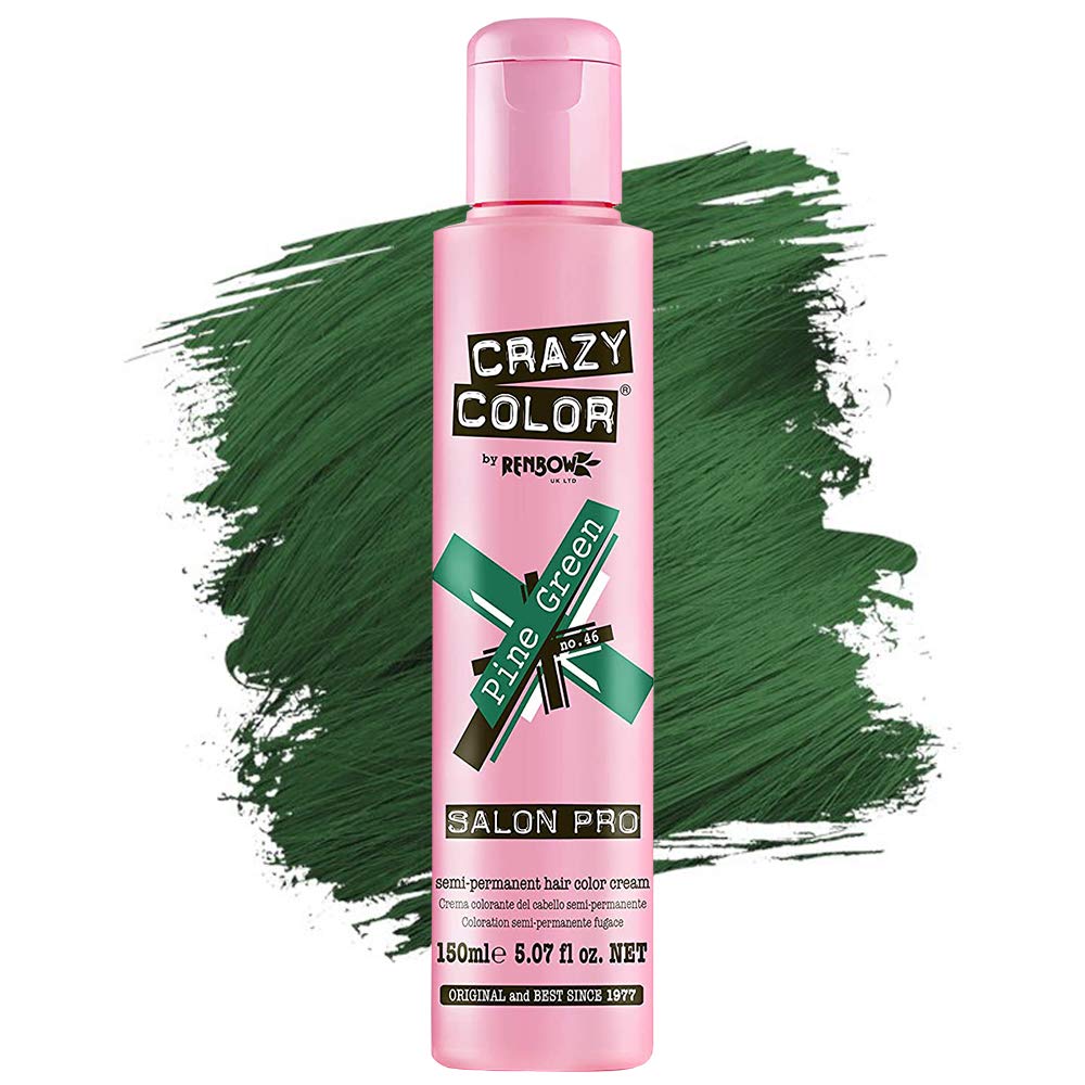 Amazon.com : Crazy Color Hair Dye - Vegan and Cruelty-Free Semi Permanent  Hair Color - Temporary Dye for Pre-lightened or Blonde Hair - No Peroxide  or Developer Required (PINE GREEN) : Beauty