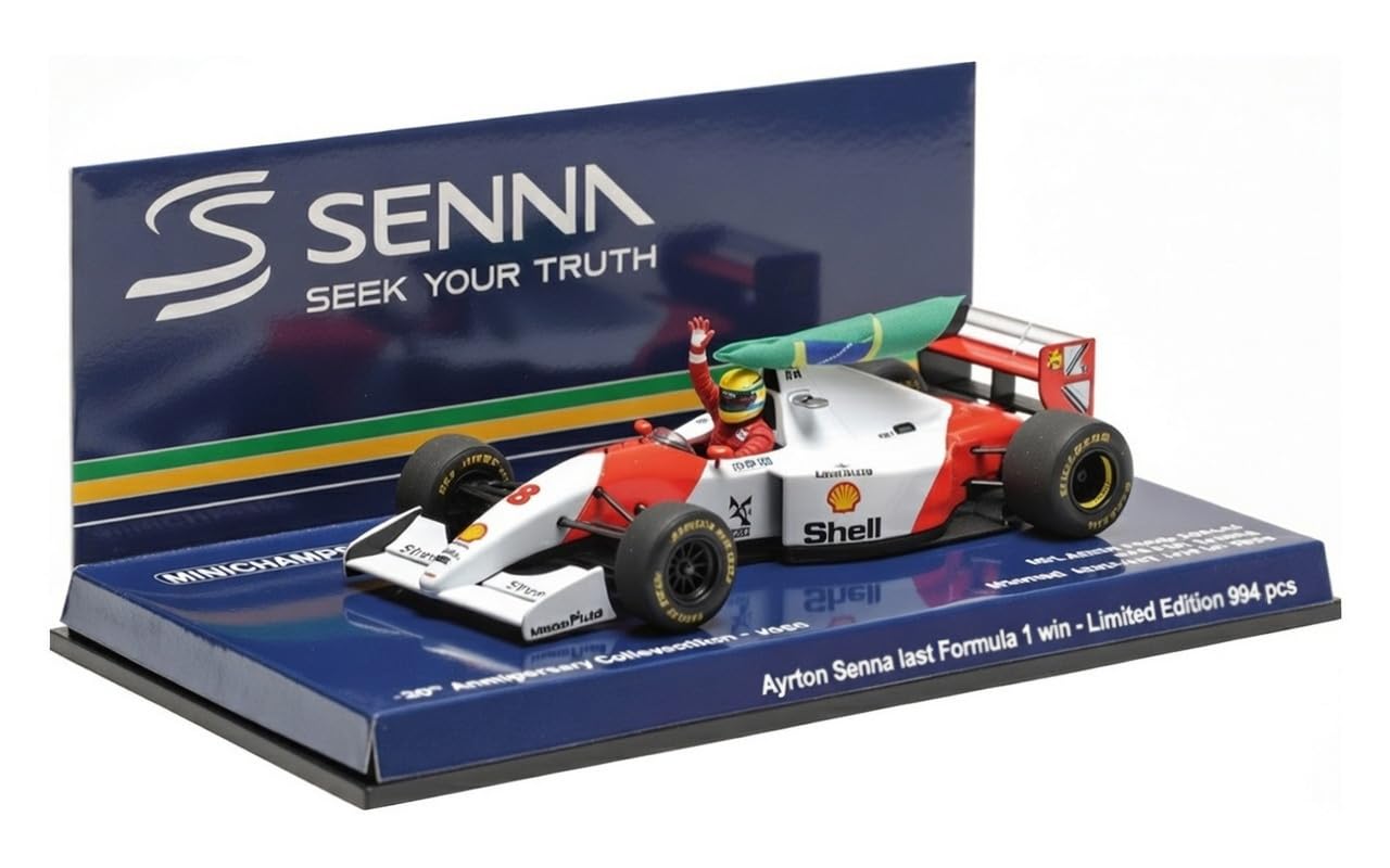 Minichamps 540933308 - McLar MP4/8 Ayrton Senna Winner Australian GP 1993 with Flag Dirty Version Limited Edition 994 PCS - Scala 1/43 - modellino Auto