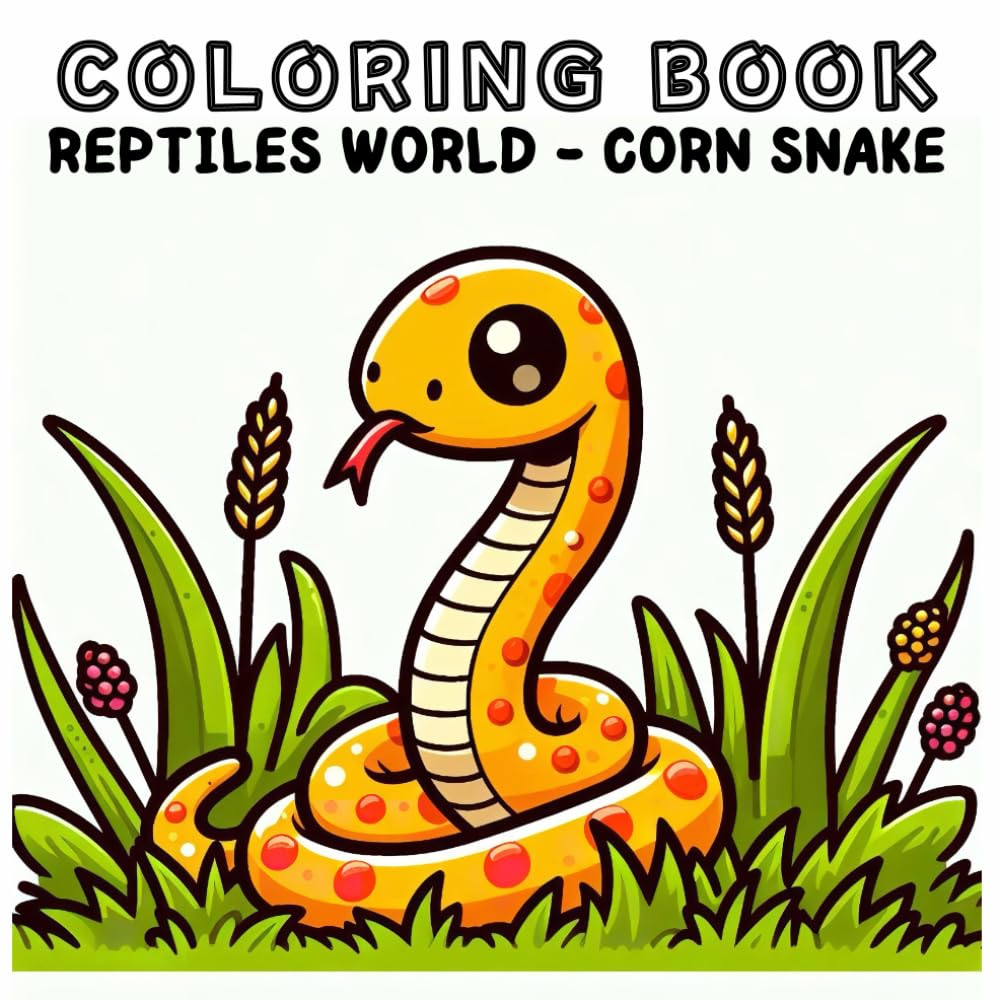 Coloring Book: Reptiles Animals World - Corn Snake