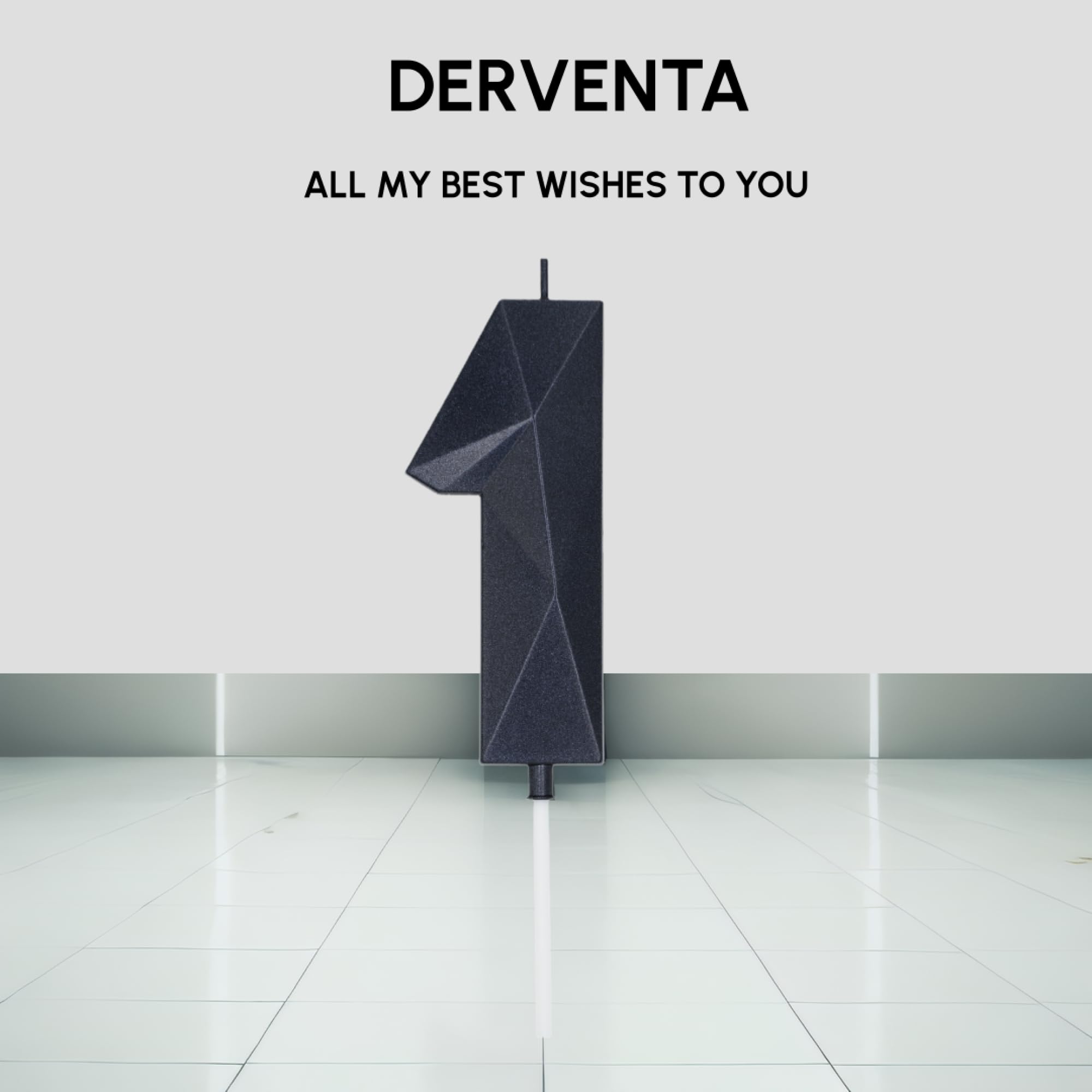 DERVENTA Vela de cumpleaños con número grande 3D negro de 3.7 pulgadas, decoración de fiesta, celebración, aniversario, decoración para tartas, 1 pieza (número 9 negro)