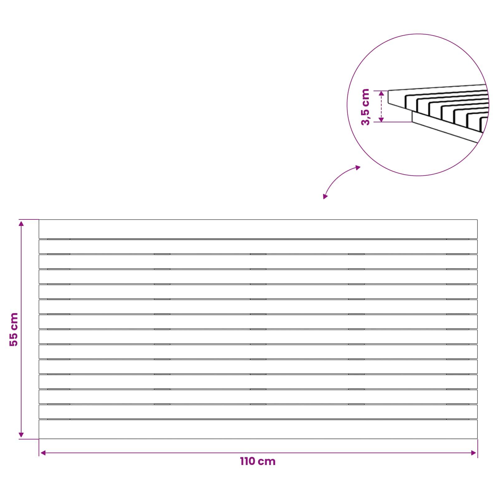 vidaXL Plateau de Table 110 x 55 x 3,5 cm Rectangulaire Naturel, Surface en Teck Chic, Plateau Moderne pour Table à Manger, Meuble Pratique et Tendance