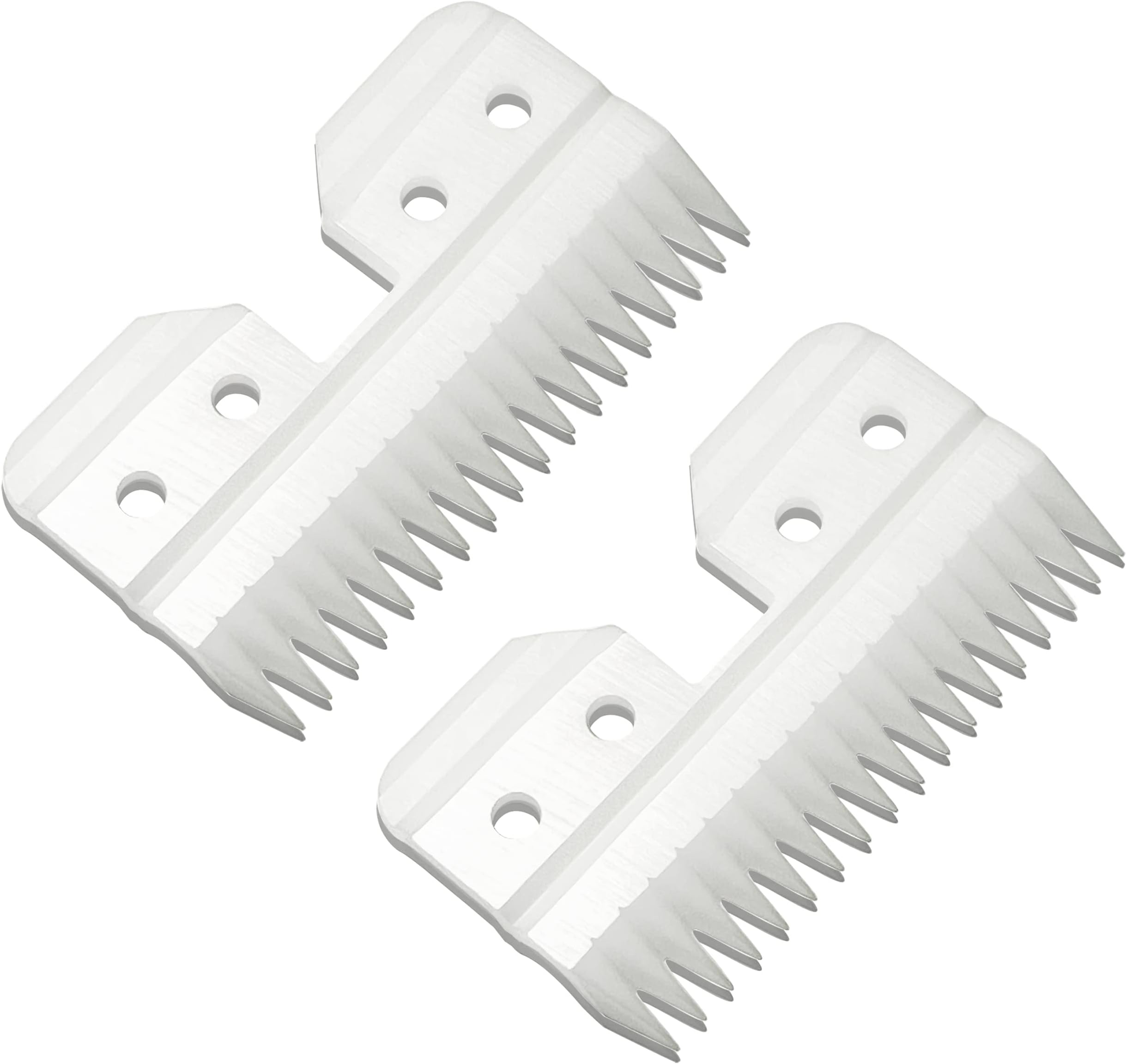 18 Teeth Ceramic Blade Compatible with Oster Fast Feed Clippers Replacement Blades for A5 Grooming Cutter Series, fit for Wahl KM Series, fit for Andis Blade Parts (3FC, 4FC, 5FC, 7FC, #9, #10), White