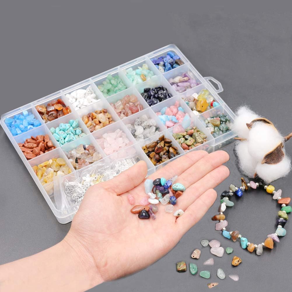 Civilipi Chips Gemstone Beads Irregular Chips Stone Loose Beads for Jewelry Making Crushed Chunked Crystal Pieces