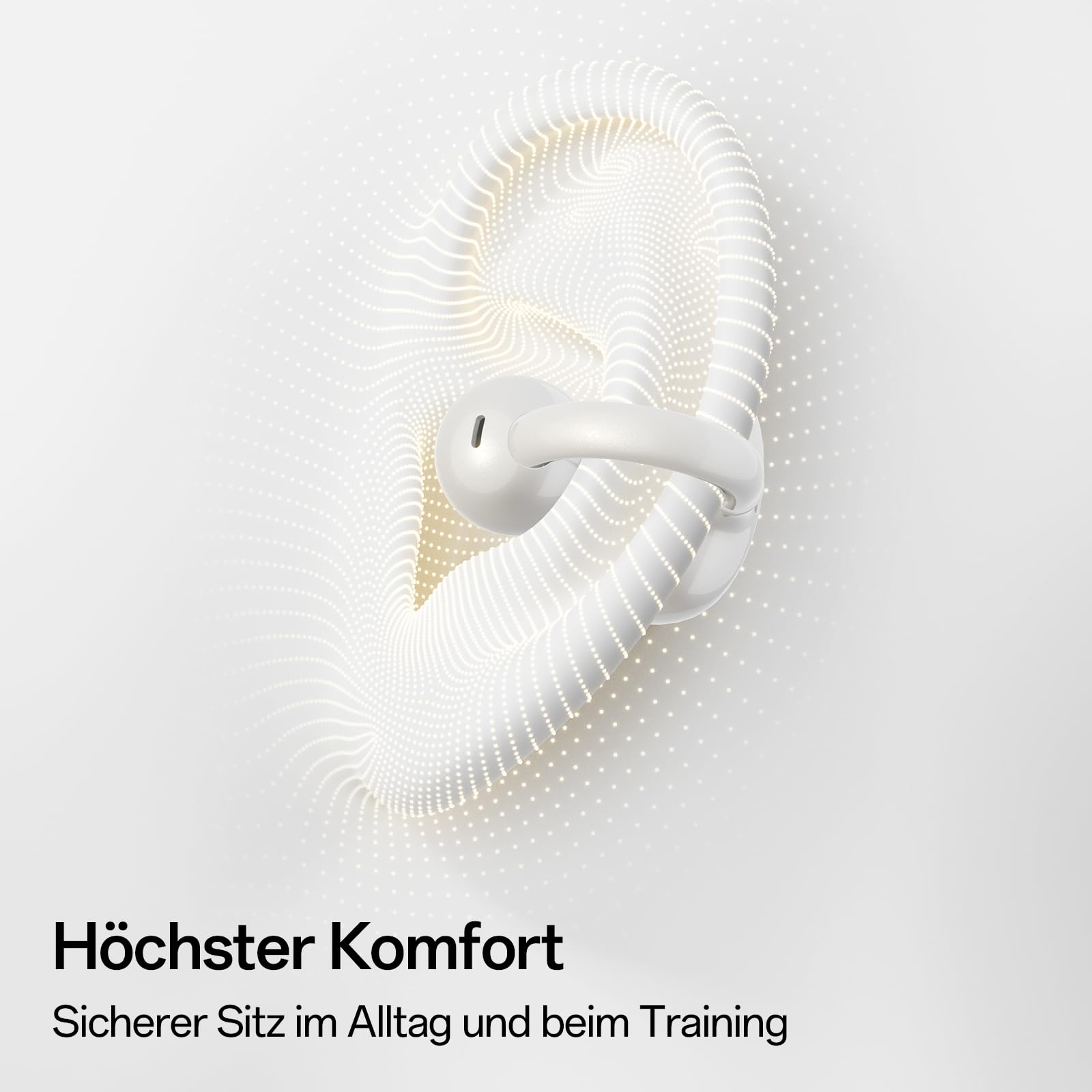 OpenRock E Open-Ear Kopfhörer Kabellos- Clip-On Ohrhörer - 4G Leichtgewicht - Bluetooth 6.0 - Starker Bass - 28h Spielzeit - KI Klare Anrufe - IPX4 Wasserschutz- App Steuerung- Bluetooth Earbuds