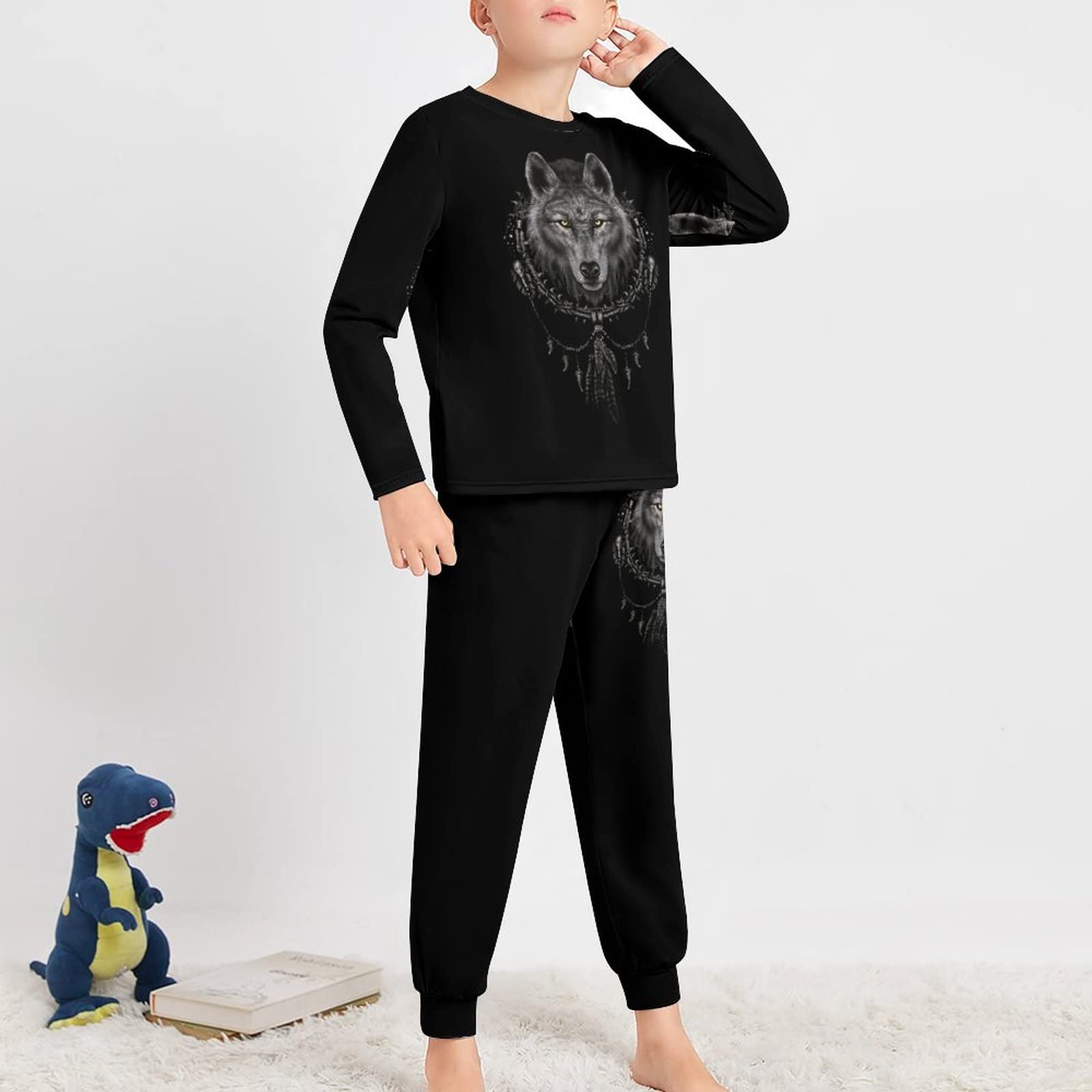 Amazon.co.jp: パジャマ 子供服 狼 ウルフ オオカミ 上下セット T  