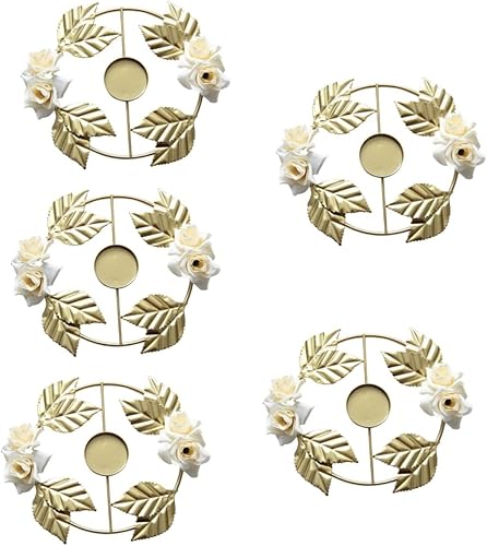 NOLITOY 5pcs Wedding Candlestick Banquet Flowers Metal Small Wreath