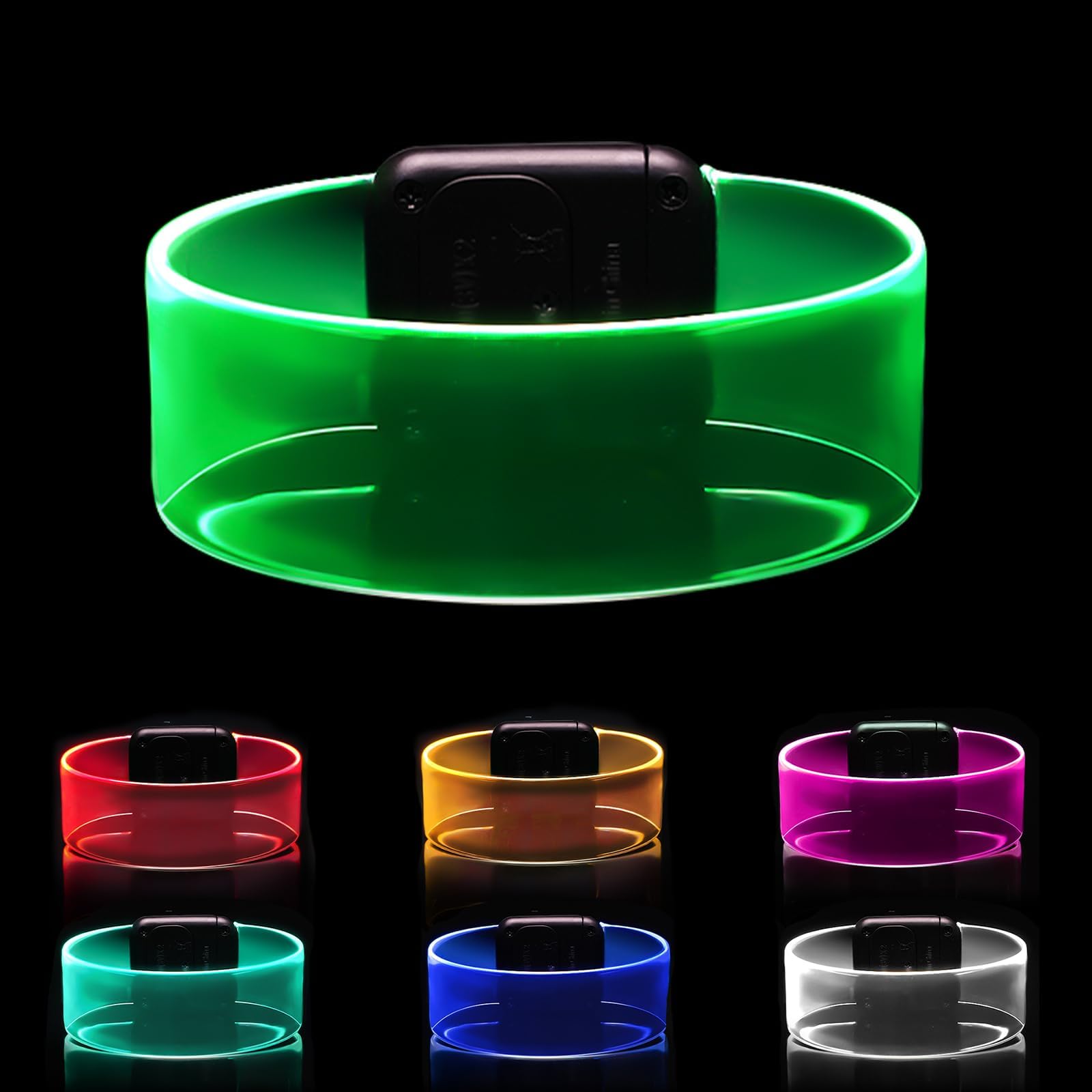 Yowivon Led Light Up Bracelets with Clasp, Glow in the Dark Party Supplies Neon Rave Accessories Cool Halloween Birthday Party Favors, 1 Pcs